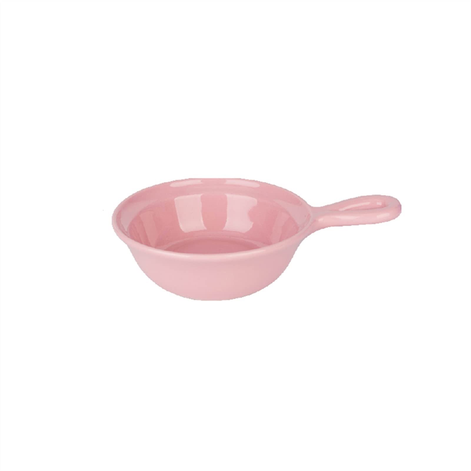 Colorful Porcelain Salad Bowl with Handle - Small Dipping Cup for Sauces, Rice, Olive Oil, Sushi & Dessert | Perfect for Dining, Entertaining & Meal Prep (Pink)