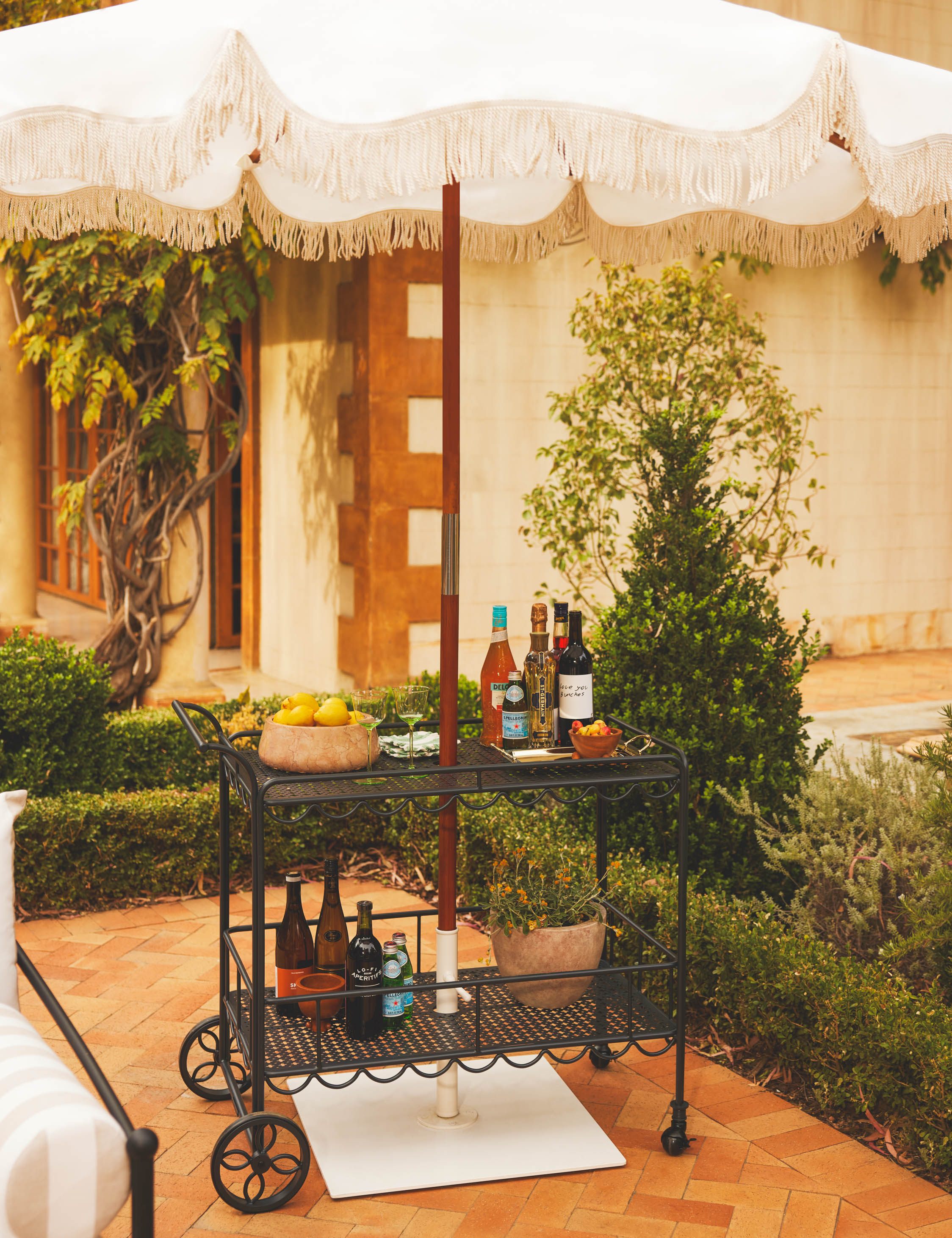 Al Fresco Bar Cart by Business & Pleasure Co. - Outdoor Rolling Drink Cart with Wheels for Patio, Garden & Poolside Entertaining
