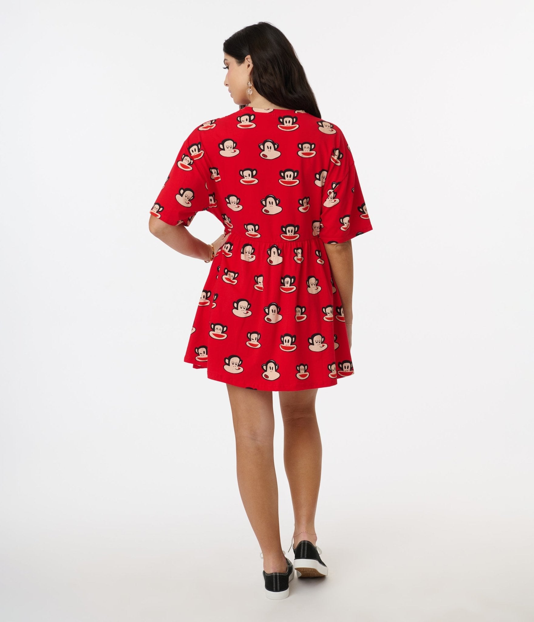 Paul Frank Julius Retro Mini Dress - Red Vintage Style Dress for Women | Perfect for Parties, Cosplay & Casual Wear