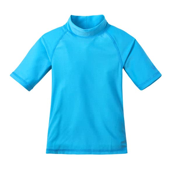 UV SKINZ Kids' UPF 50+ Sun Protection Short Sleeve Swim Shirt - Mock Neck Rash Guard for Boys & Girls - Perfect for Beach, Pool & Outdoor Water Activities