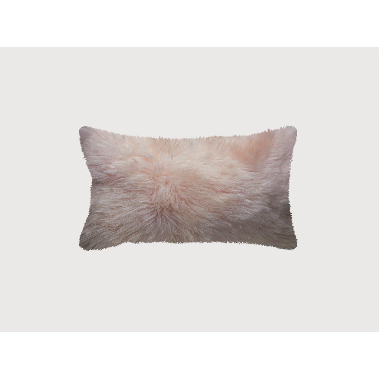Premium New Zealand Sheepskin Throw Pillow with Zipper Closure - 100% Genuine Sheep Wool Cushion Cover with Polyfil Insert - Soft Fluffy Decorative Pillow for Sofa, Bed, Chair (Blush, 12x20 inches) - Perfect for Living Room, Bedroom & Cozy Home Decor