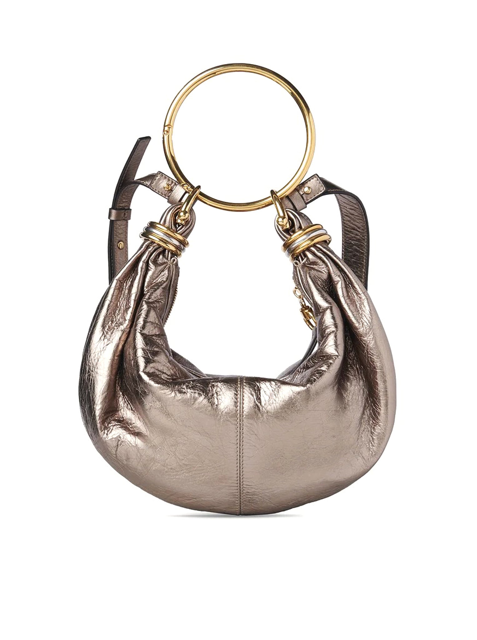 Stylish Metallic Leather Hobo Bracelet Bag - Small Crossbody Purse for Women | Perfect for Everyday Use, Travel & Casual Outings
