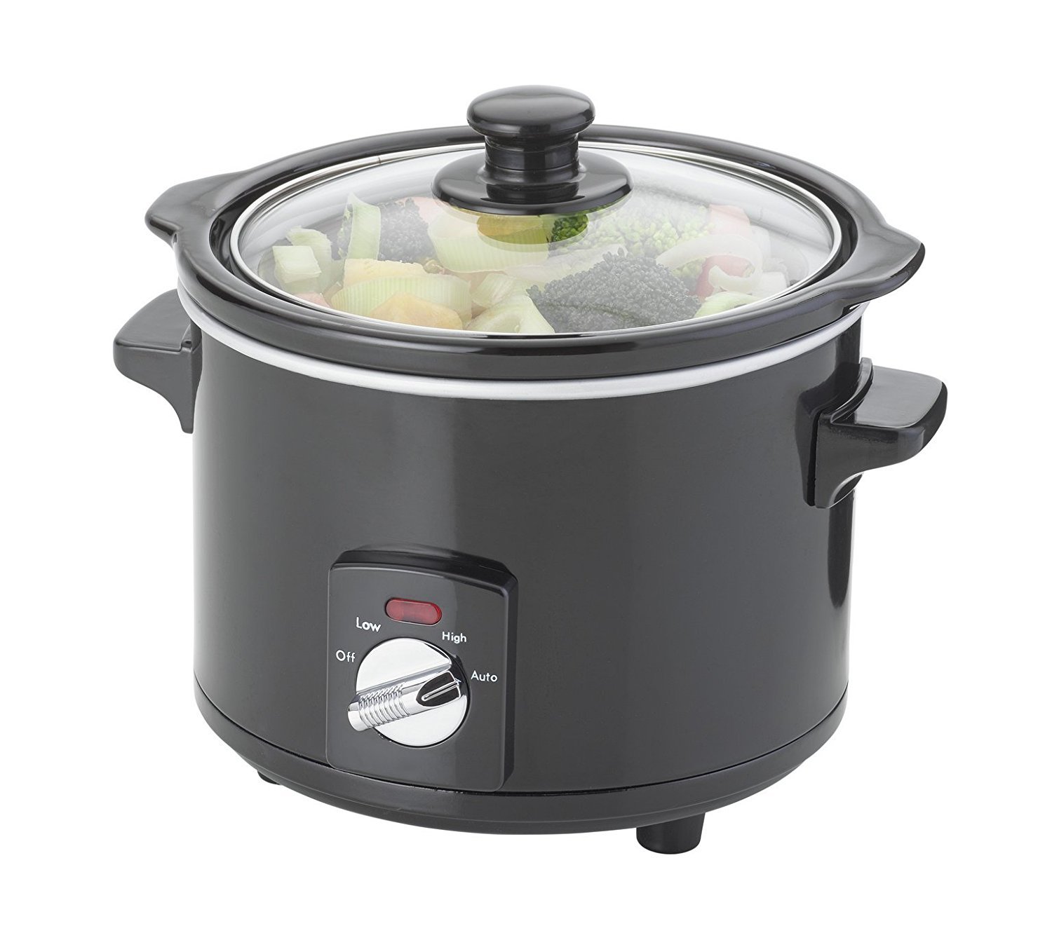 Cookworks 1.5L Compact Slow Cooker - Portable Electric Crock Pot for Soups, Stews & Meals - Perfect for Small Kitchens, Dorms & Office Lunches