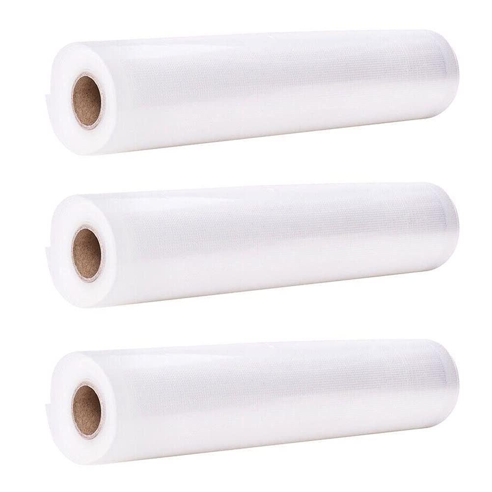 UPKOCH 3 Rolls Vacuum Sealer Bags for Food Storage - Heavy Duty, BPA Free, Airtight Kitchen Storage Bags (White) - Perfect for Meal Prep, Sous Vide, Freezing & Organizing Leftovers