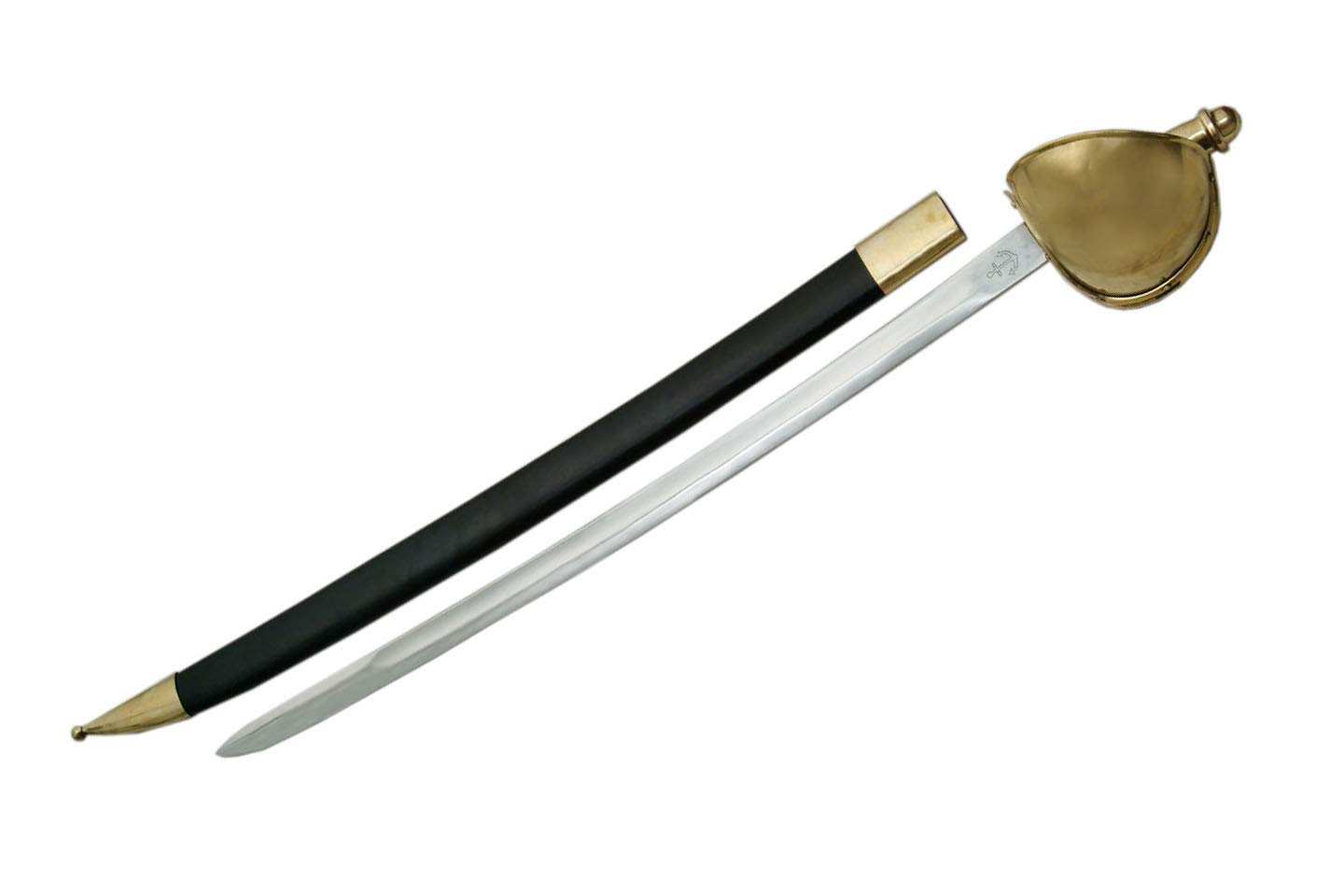 Authentic Szco Naval Cutlass Sword - Pirate Replica Sword with Leather Sheath | Perfect for Costumes, Historical Reenactments & Collectors