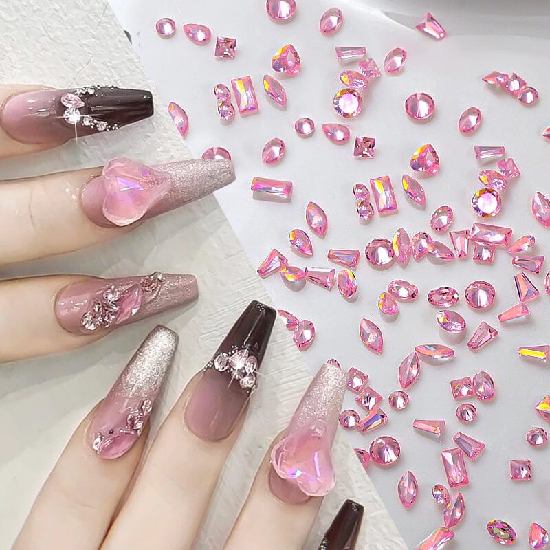 50pcs Zircon Nail Art Decorations - Sparkling Rhinestone Nail Gems for DIY Manicure, Acrylic Nails, and Salon Nail Designs
