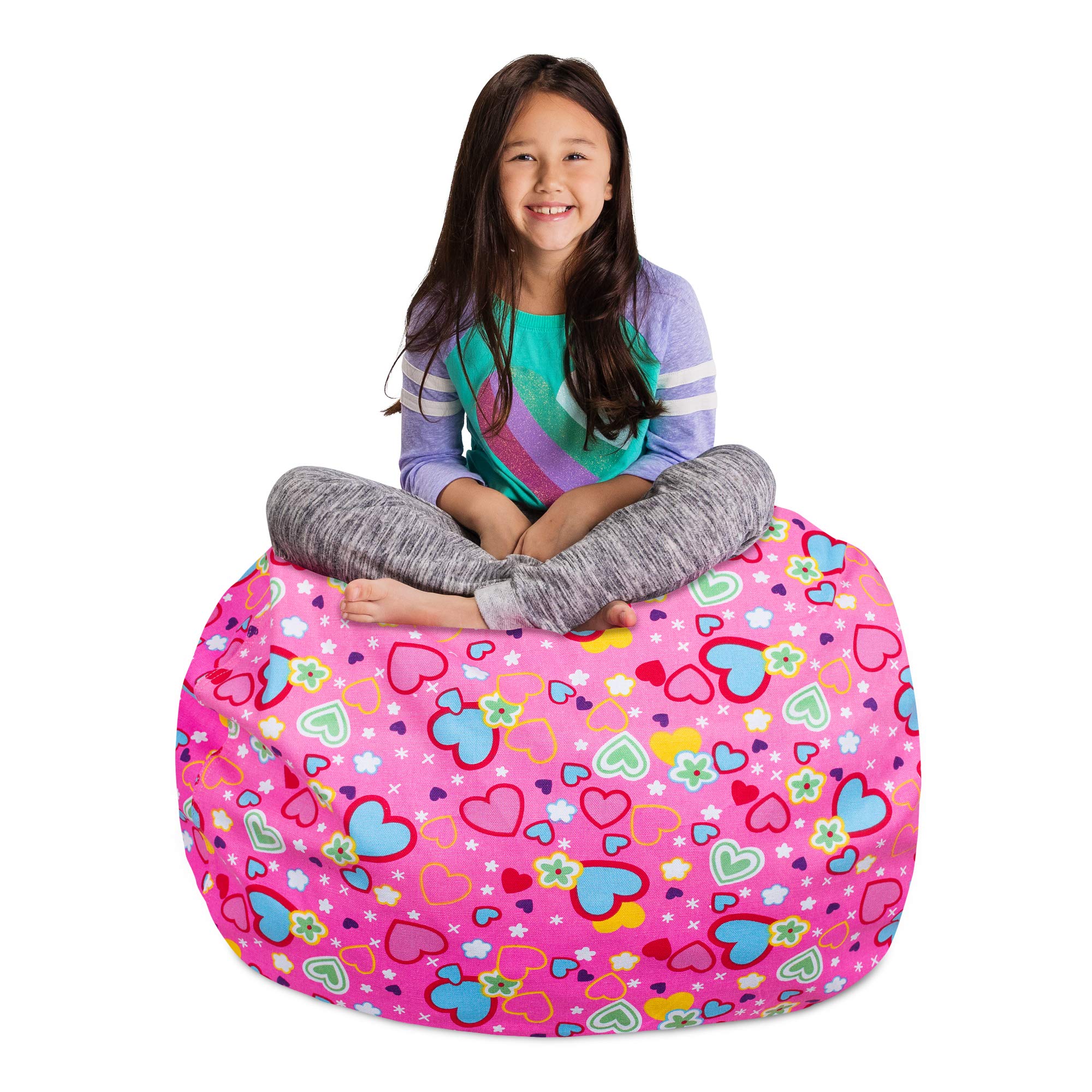 Posh Kids Stuffed Animal Storage Bean Bag Chair Cover - Large 38