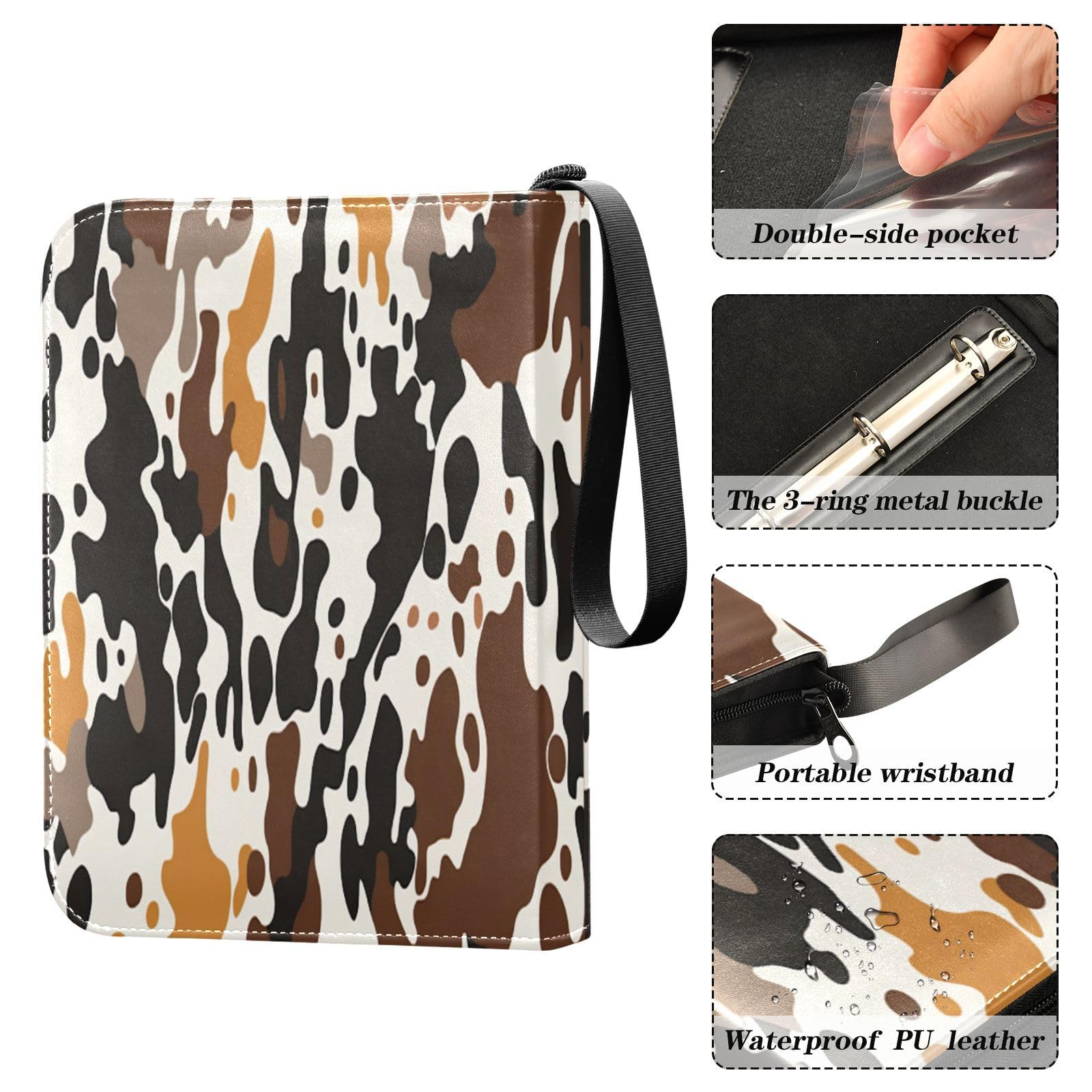Qilmy 400-Pocket PU Leather Trading Card Binder - Premium Collector Album for Sports Cards, Game Cards & Trading Cards - Durable Card Storage for Collectors, Players & Enthusiasts - Perfect for Organizing, Displaying & Protecting Your Valuable Card Collection