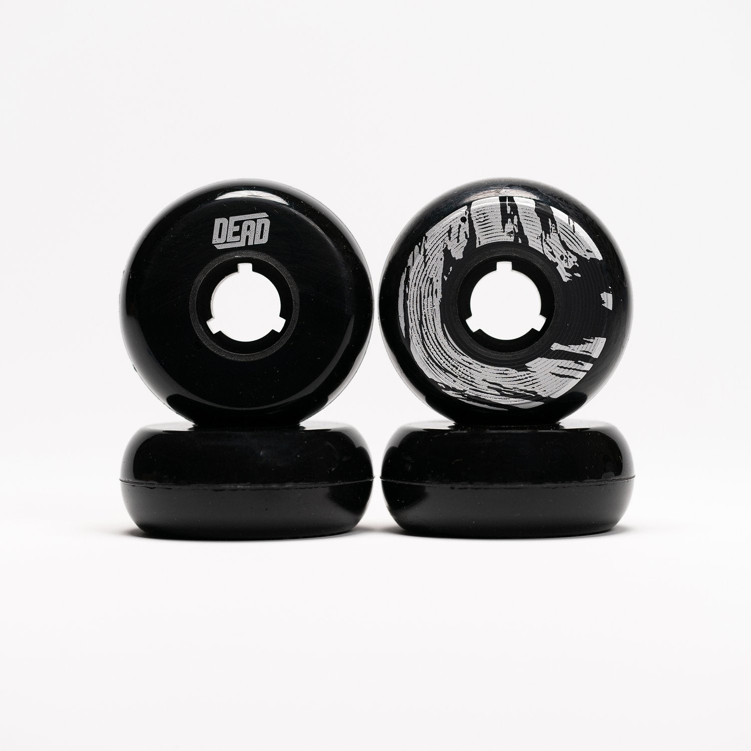 58mm 95A Hardness Skateboard Wheels - 4 Pack (Black/Silver) for Smooth Cruising & Street Skating