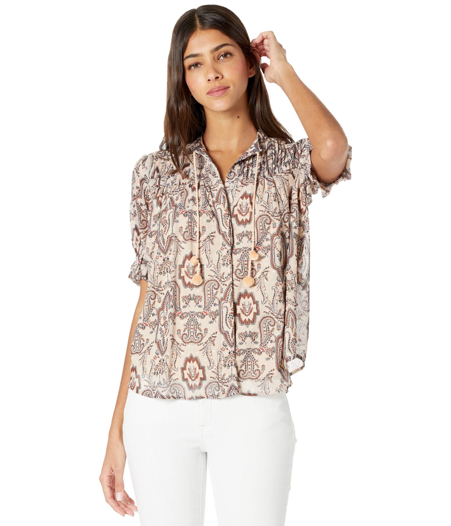 Sienna Blouse for Women - Elegant Flowy Tops with V-Neck & Long Sleeves - Perfect for Office Wear, Date Night & Casual Outfits