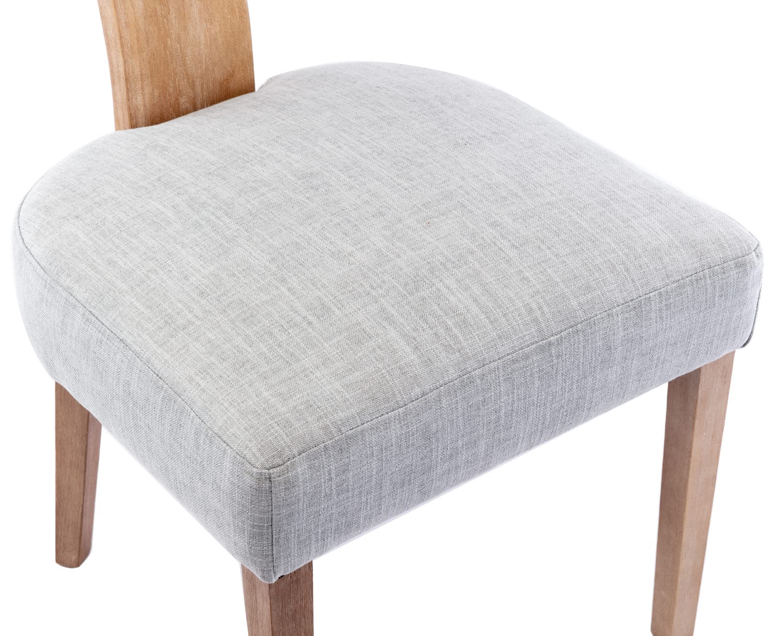 EALSON Mid Century Modern Dining Chairs Set of 2 - Linen Upholstered Kitchen Chairs with Wood Legs & Curved Back - Farmhouse Style Accent Chairs for Dining Room & Living Room - Grey | Perfect for Home Decor, Kitchen Breakfast Nook & Cozy Dining Spaces