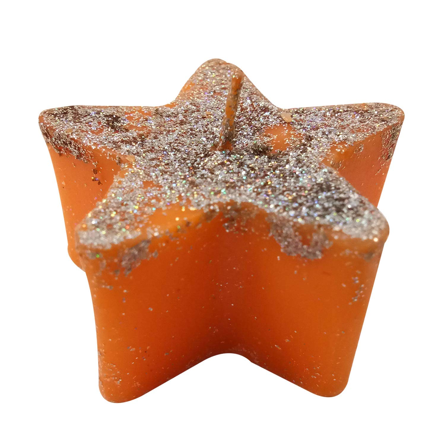 Handmade Star-Shaped Floating Aroma Candles - Pack of 6 (Orange) | Christmas Decor & Gift | Certified Indian Artisan Crafted | Perfect for Holiday Parties, Home Fragrance & Relaxation