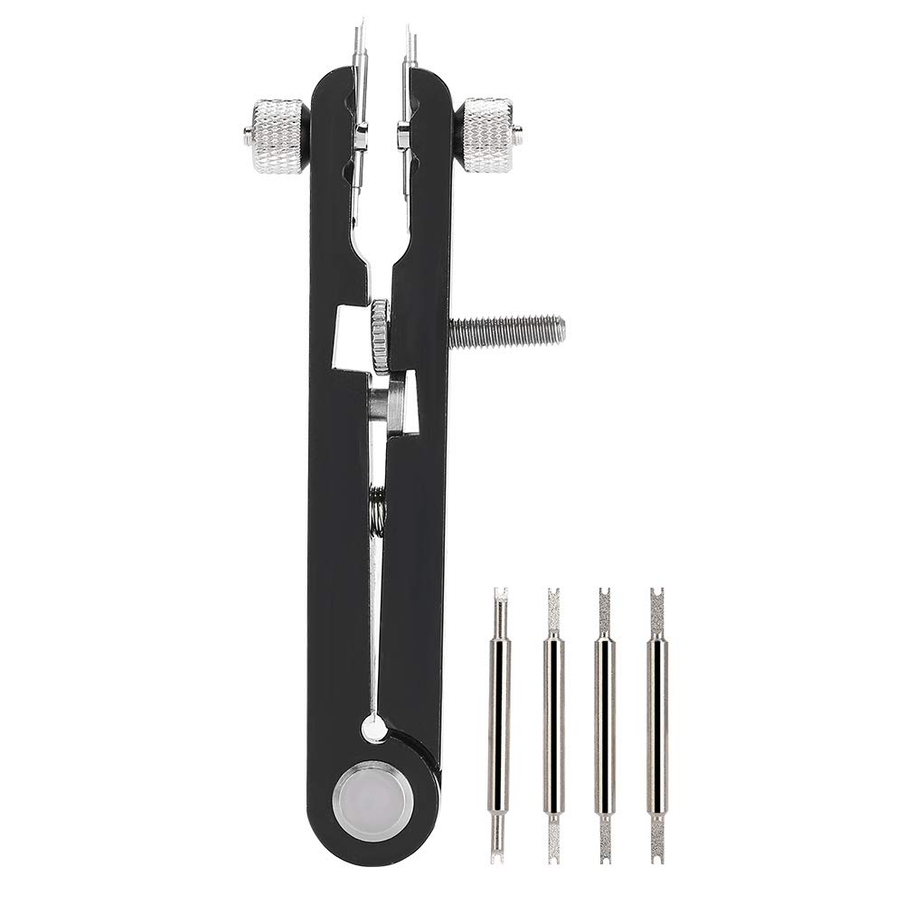 6825 Alloy V-Shaped Spring Bar Pliers - Professional Watch Band Remover & Adjuster Tool (Black 6-Pin) for Watch Repair, Bracelet Replacement & Jewelry Maintenance