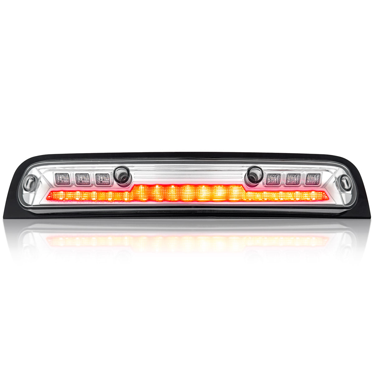 Dodge RAM 1500 19-25 3rd Brake Light Kit - Red LED with White LED Cargo Lights & Clear Lens | Upgrade for Truck Safety & Night Visibility