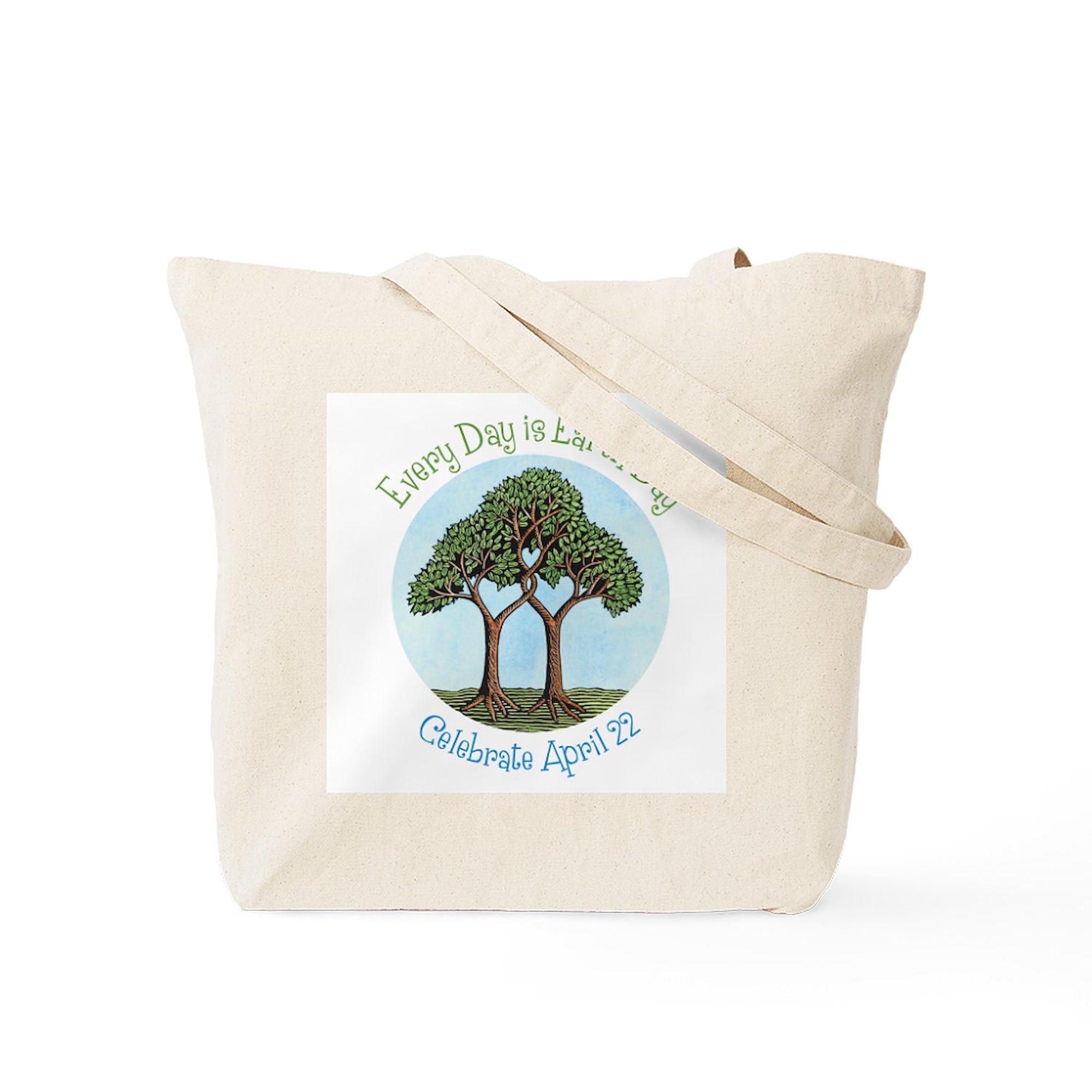 Eco-Friendly Earth Day Tree Canvas Tote Bag - Reusable Natural Shopping Bag for Groceries, Beach & Daily Use | Sustainable Cotton Carry All for Work, School & Travel