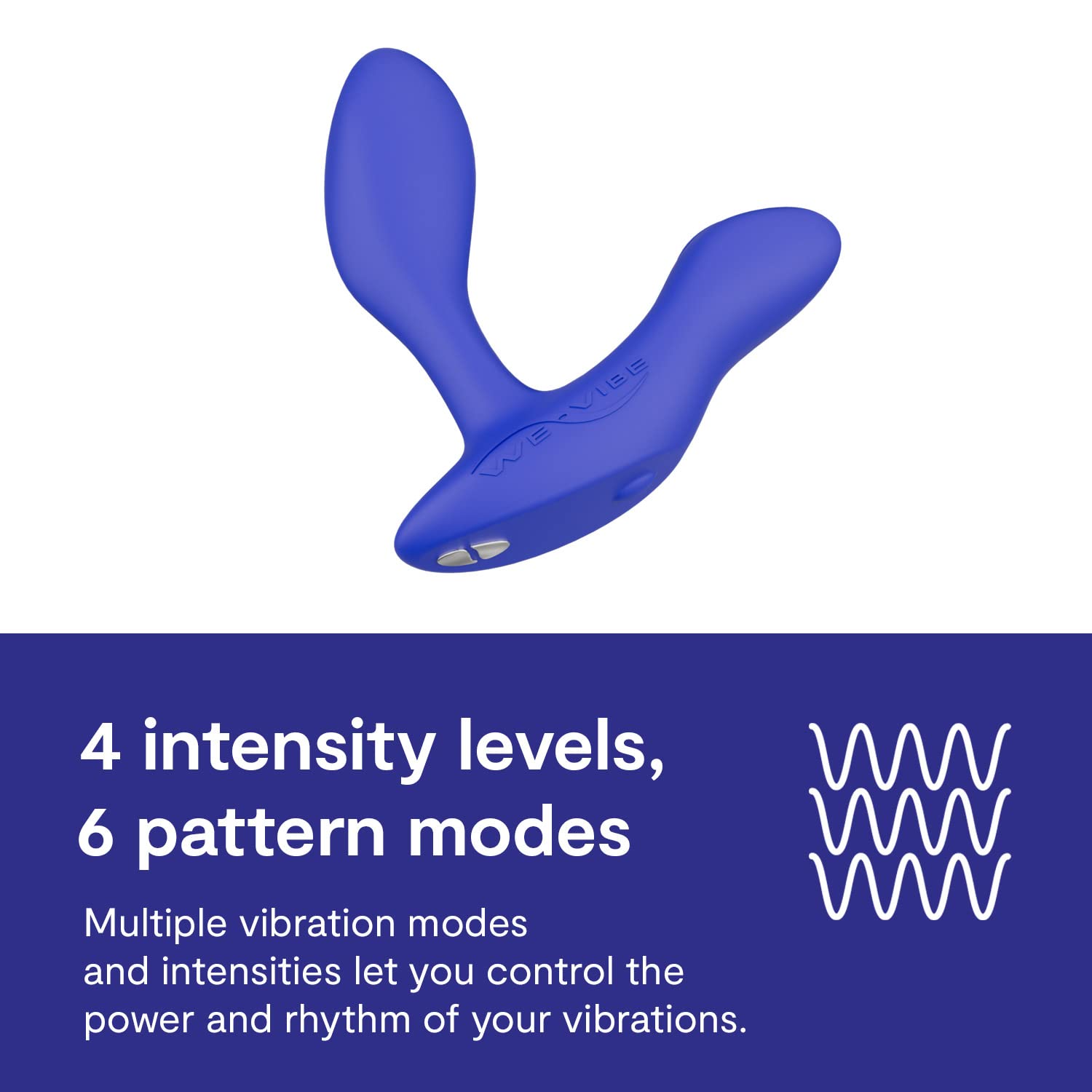 We-Vibe Vector+ Bluetooth Prostate Massager & Vibrating Butt Plug | Remote Control Anal Vibrator with 10 Vibration Modes | Waterproof Silicone Sex Toy for Men & Couples | Long Distance App Control | Perfect for Solo Play & Partnered Intimacy | Blue