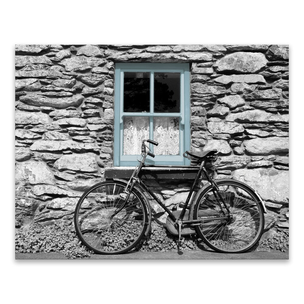 Vintage Bicycle Print Canvas Wall Art - 28x22 Inches Multi-Color Home Decor for Living Room, Bedroom & Office