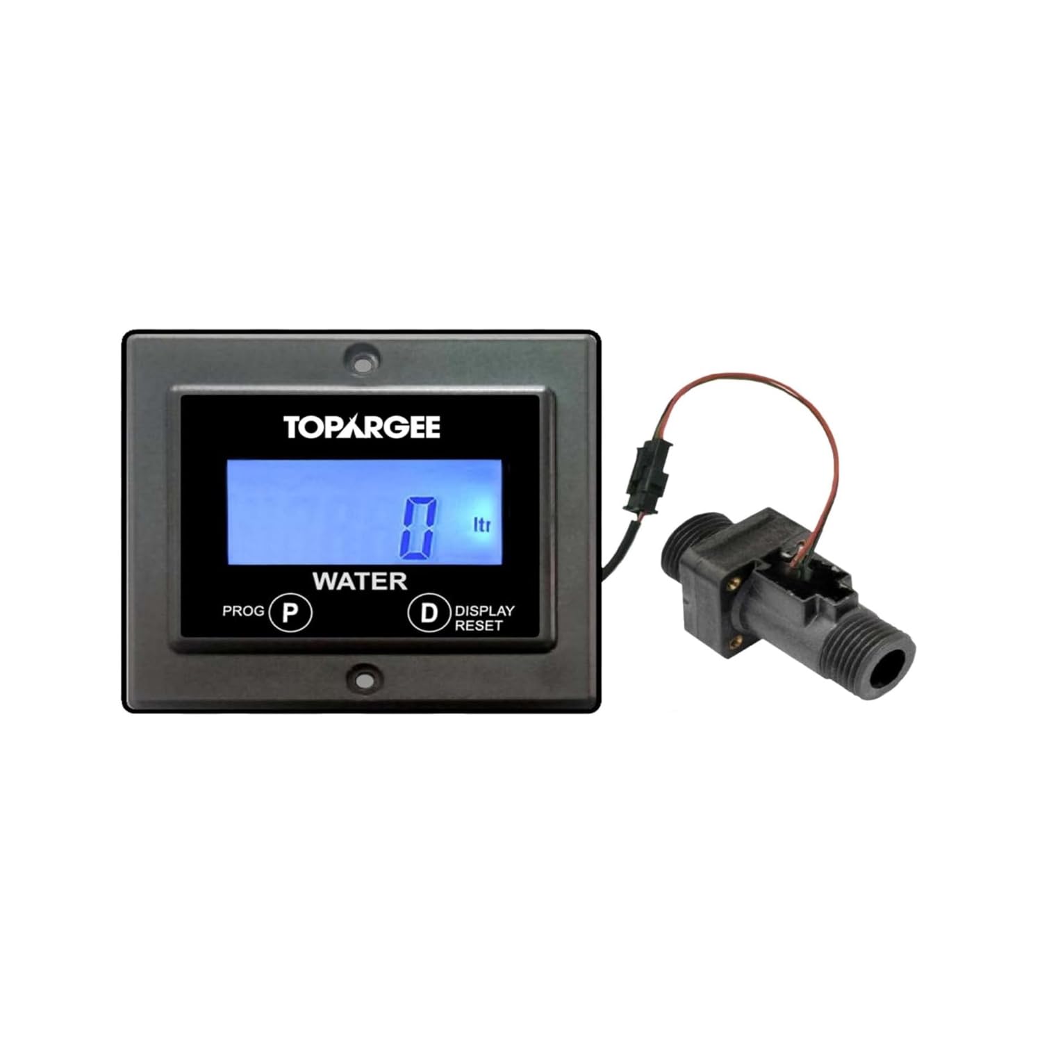 Topargee Flush Mount Water Tank Gauge H2F-FM - Accurate Water Level Monitor for RV, Boat & Home Use - Measures in Liters/Gallons - Know Exact Water Remaining for Camping, Travel & Emergency Preparedness