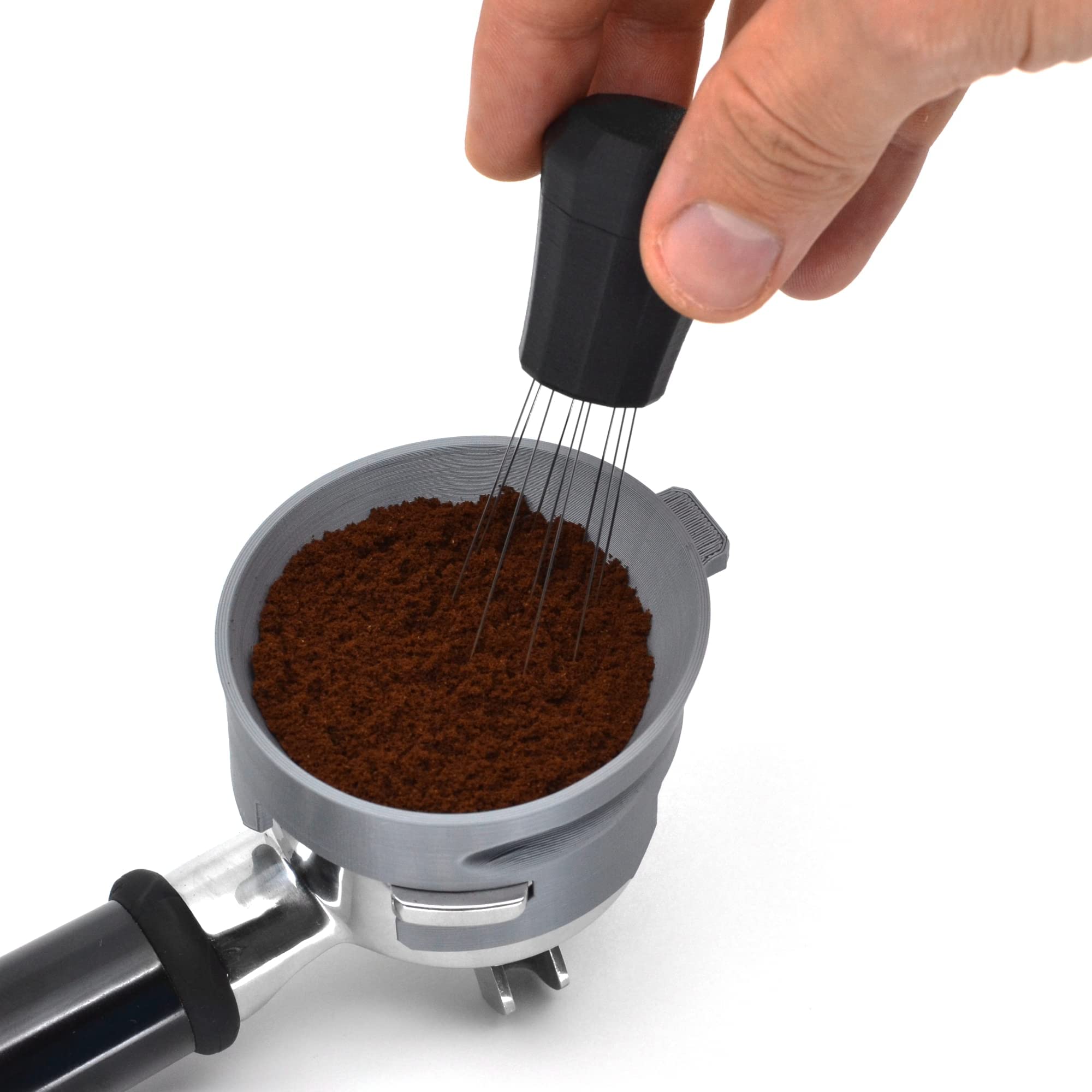 Premium WDT Tool & Self-Aligning Stand for Espresso - Black | Barista Accessories for Even Coffee Grounds Distribution | Perfect for Home & Professional Espresso Machines