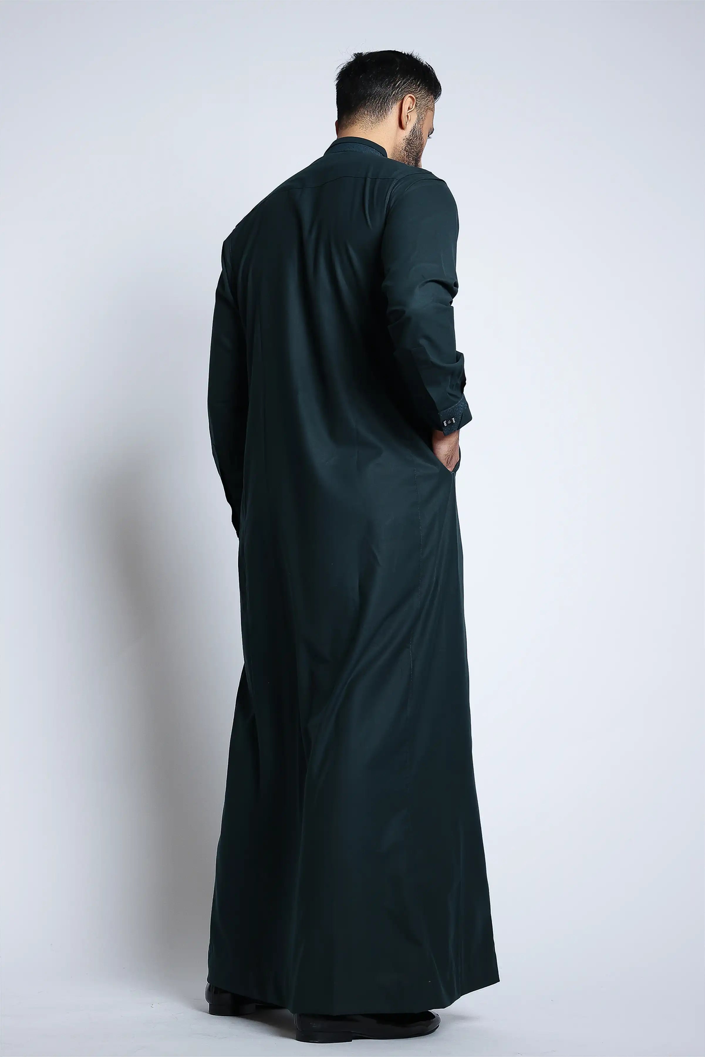 J140 C2 Green Vogue Thobe for Men - Stylish Islamic Robe for Eid, Prayer & Special Occasions