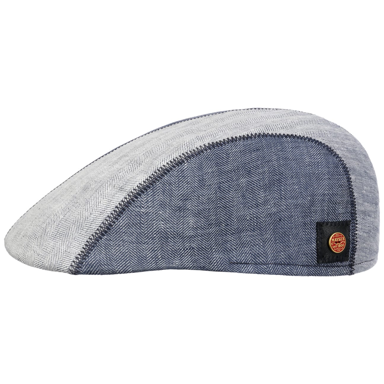 Stylish Mayser Prince Twotone Linen Flat Cap for Men - Perfect for Casual Outings, Golf, and Vintage Fashion