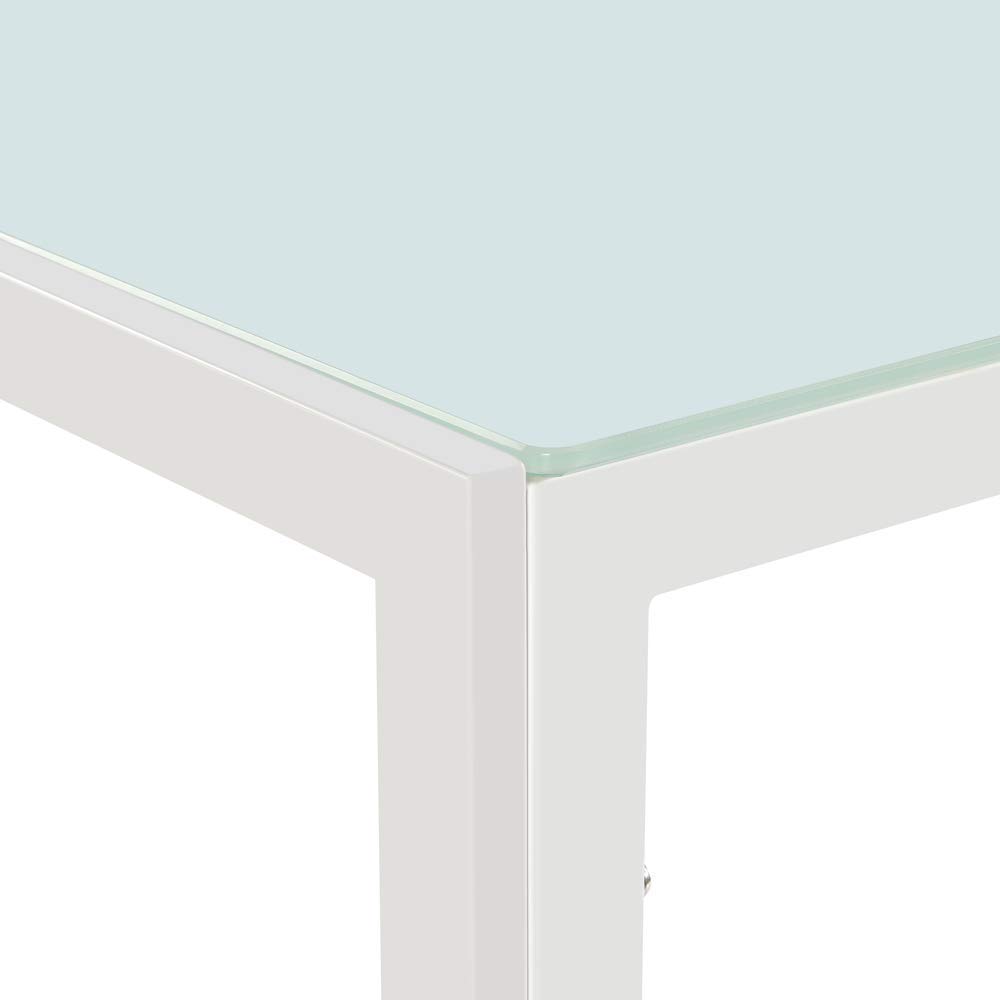 HomVent Modern Glass Top Dining Table & Coffee Table - Rectangular Minimalist Design with Sturdy Metal Legs & Non-Slip Foot Pads for Living Room, Kitchen, Dining Area | Perfect for Small Spaces, Entertaining Guests & Contemporary Home Decor