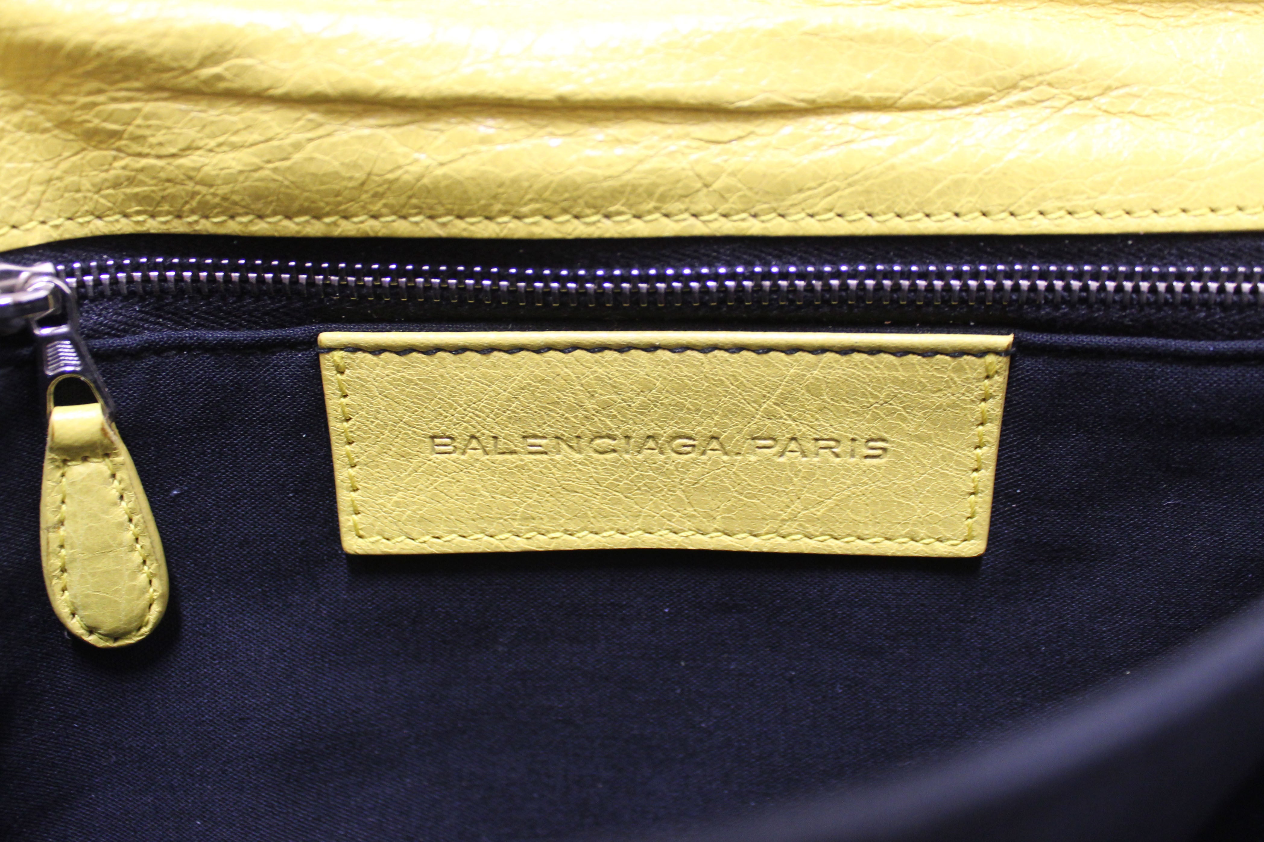 Authentic Balenciaga Yellow Leather Giant Envelope 21 Clutch Handbag for Women | Luxury Designer Crossbody Bag | Perfect for Parties, Weddings & Evening Events