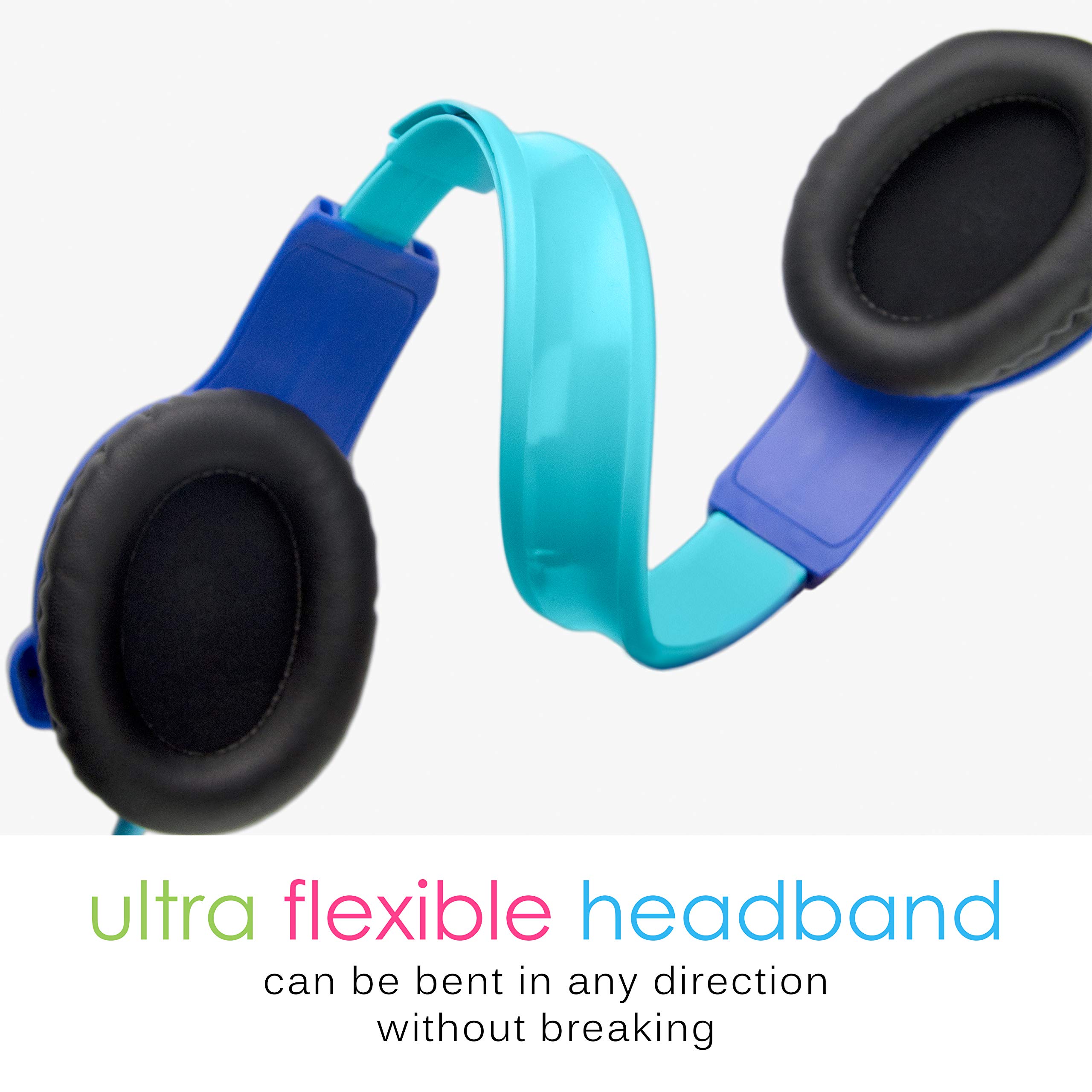 MEE audio KidJamz 3 Kids Safe Volume Limited Headphones with Built-in Mic - Adjustable On-Ear Headset with 3.5mm Jack & Tangle-Free Cord for Online Learning, School, Travel, Tablet - Perfect for Distance Education, Homeschooling, and Airplane Entertainment