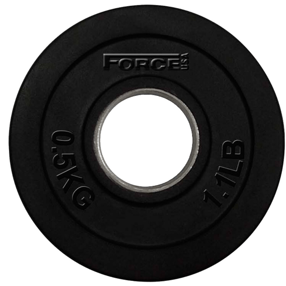 Force USA 51mm Rubber Coated Olympic Weight Plates - Durable Gym Equipment for Weightlifting & CrossFit Training (Sold Individually) - Perfect for Home Gyms & Professional Fitness Centers