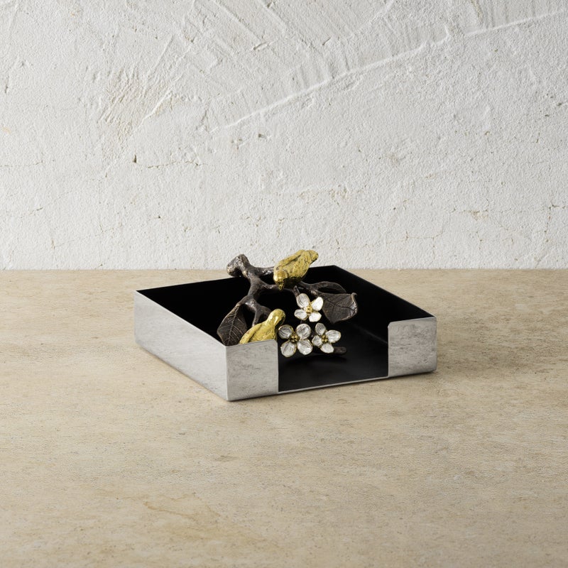 Lovebirds Cocktail Napkin Holder - Elegant Wedding & Party Tableware Decor for Romantic Dinners, Bridal Showers & Anniversary Celebrations