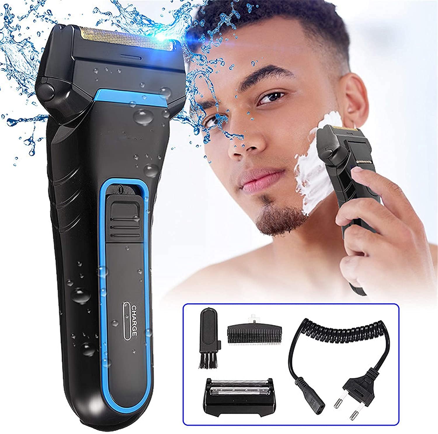 Premium Men's Electric Razor - Rechargeable Cordless Foil Shaver for Wet & Dry Shaving | Smooth Face & Beard Trimming at Home, Travel & Gym Use