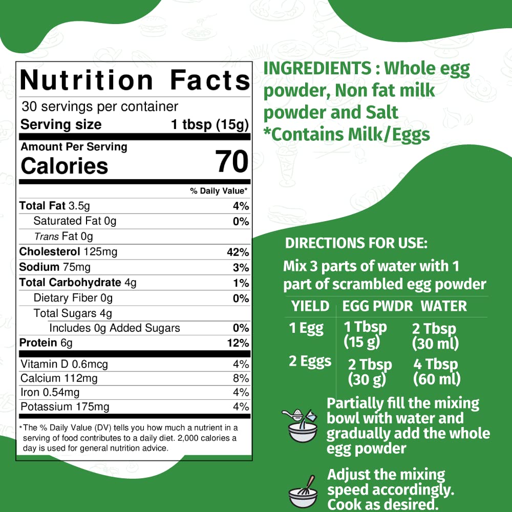 Eggylicious Egg Scramble Mix - Hormone-Free Whole Eggs | High Protein Breakfast | Easy Camping & Backpacking Food | Preservative-Free | 1 lb Jar | Perfect for Outdoor Adventures, Quick Meals & Healthy Eating