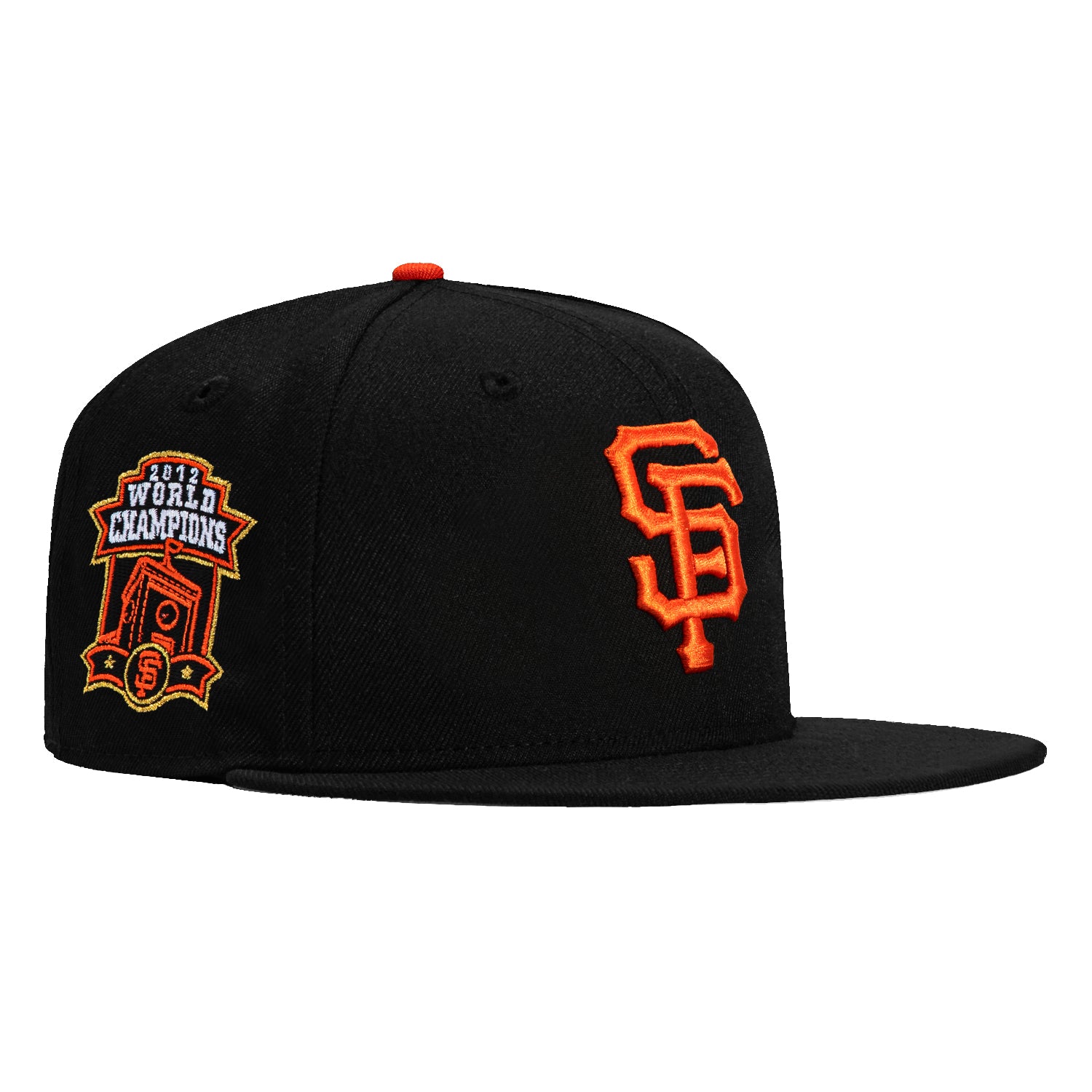 New Era 59Fifty San Francisco Giants 2012 World Series Champions Embroidered Patch Snapback Hat - Black | Official MLB Licensed Baseball Cap for Fans & Collectors | Perfect for Games, Tailgating & Everyday Wear