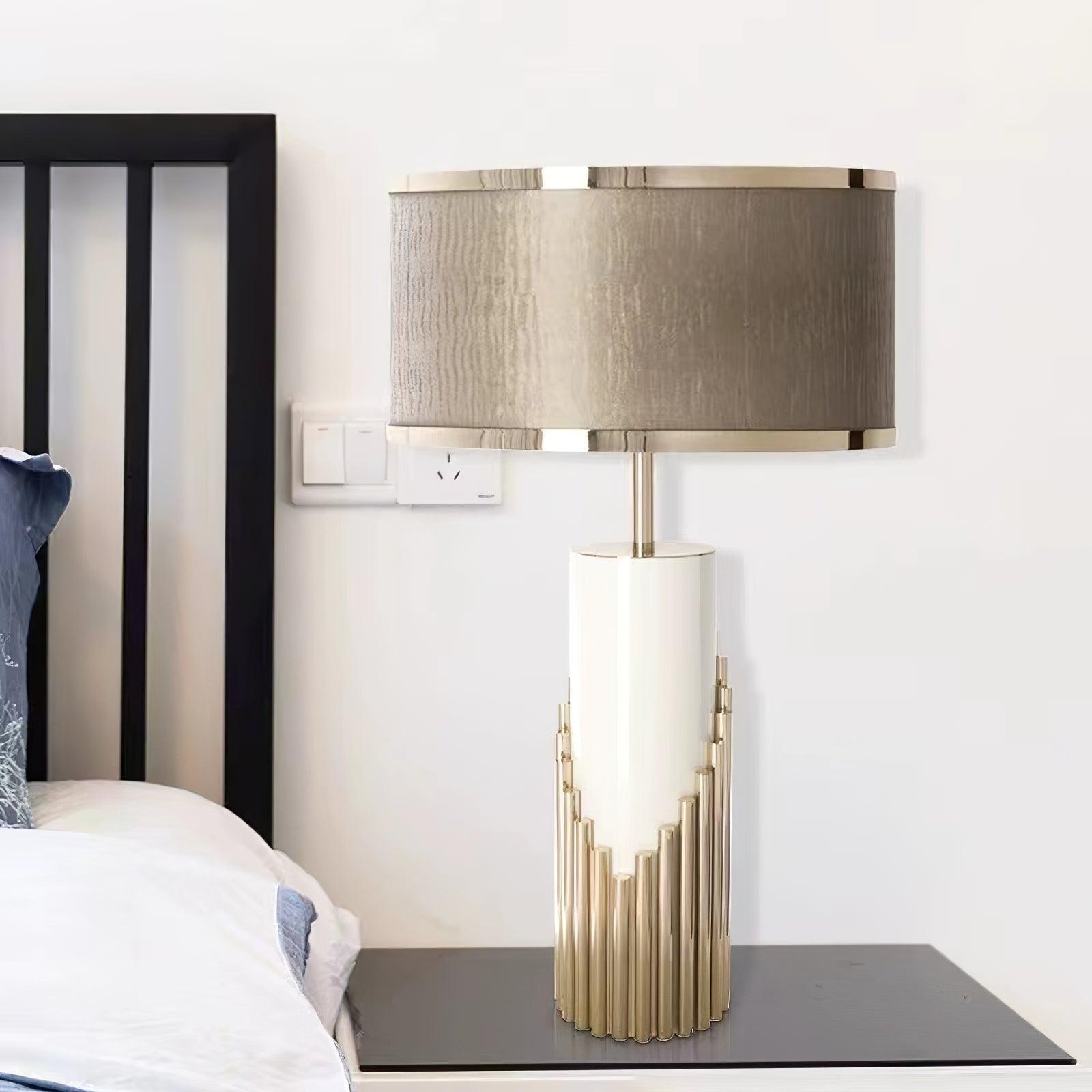 Modern Streamline Table Lamp - Sleek LED Desk Light for Home Office, Bedroom & Living Room - Perfect for Reading, Working & Ambient Lighting