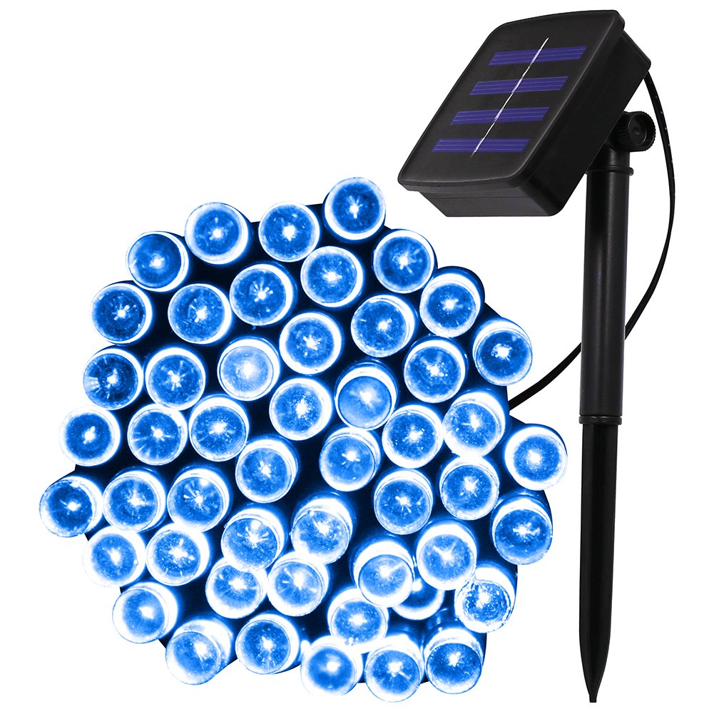 XUNATA 72ft Solar Christmas Lights - 200 LED Solar Powered Fairy String Lights with 2 Modes, Waterproof Outdoor Decorative Lights for Garden, Home, Wedding & Christmas Party (Blue) | Perfect for Patio, Yard, Fence & Holiday Decorations