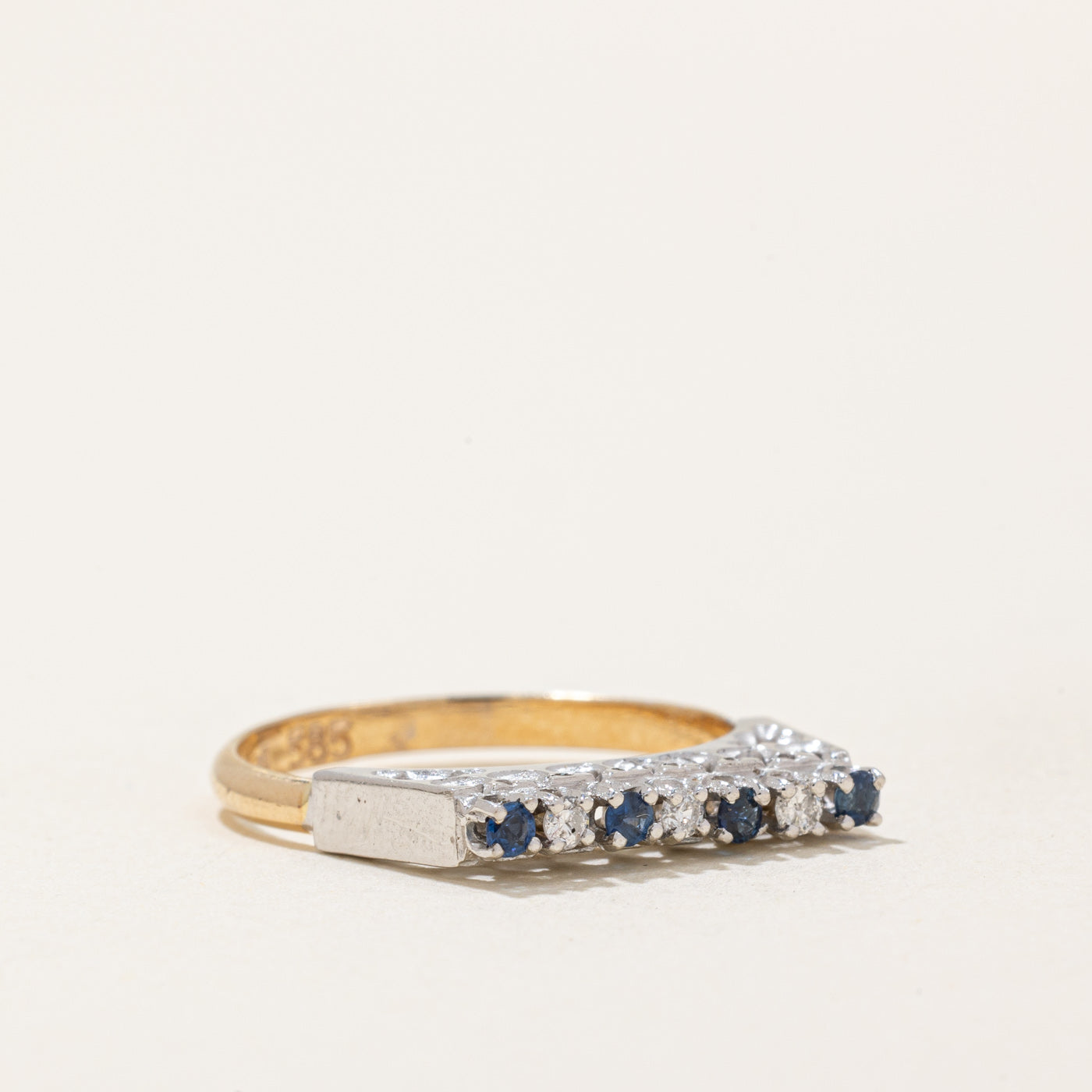 Exquisite 0.09ctw Sapphire & 0.07ctw Diamond Ring - Size 6 | Elegant Blue Gemstone Jewelry for Women | Perfect for Engagement, Anniversary & Special Occasions