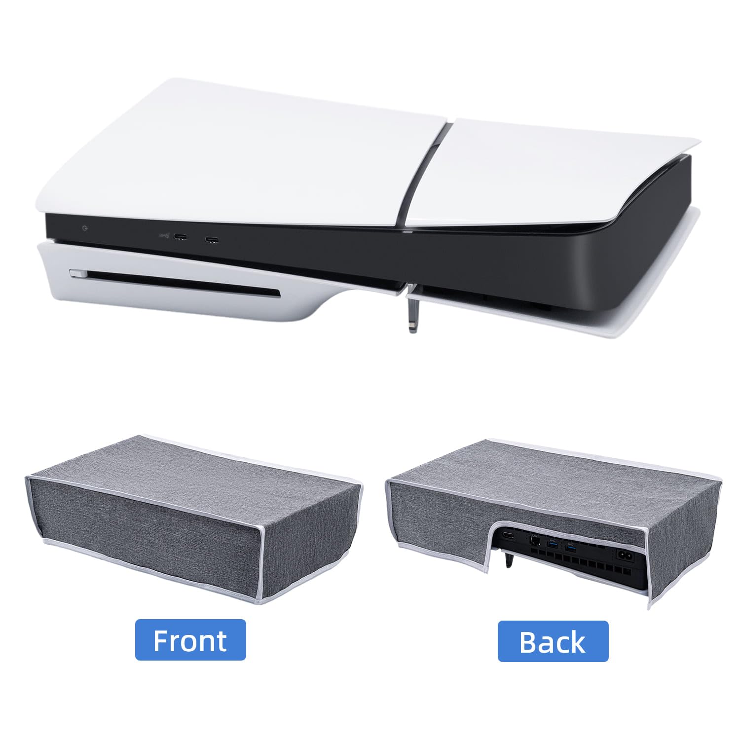 McBazel Dust Cover for PS5 Slim Console - Protective Case for PlayStation 5 Slim (Not Compatible with PS5/PS5 Pro) | Keep Your Gaming Console Clean & Safe from Dust, Scratches & Spills - Perfect for Home Entertainment Setup & Gaming Room Organization