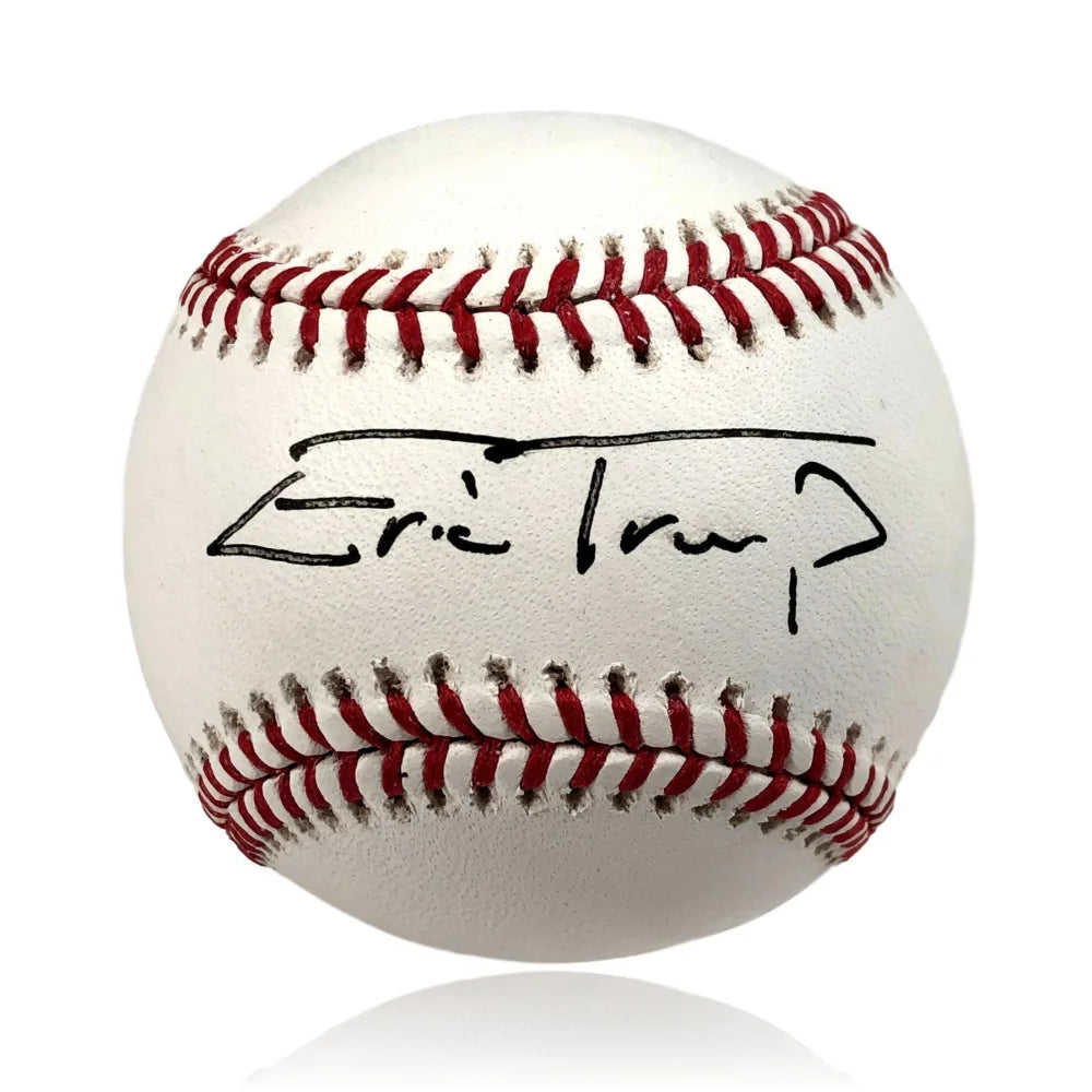 Eric Trump Autographed Baseball - Hand Signed OMLB with JSA COA - Authentic Donald Trump's Son Memorabilia - Perfect for Collectors, Sports Fans, and Political Enthusiasts