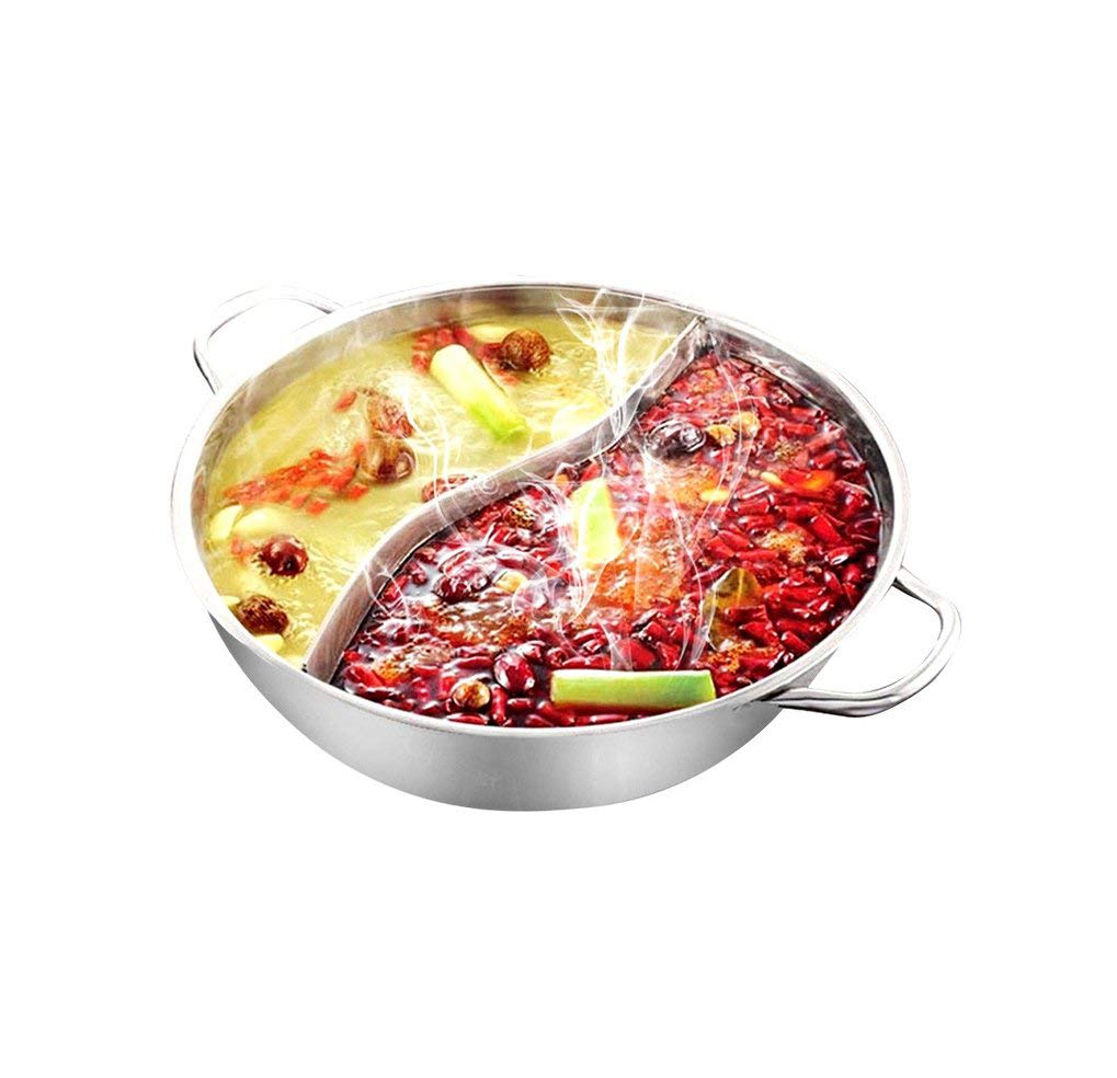Premium 30cm Stainless Steel Hot Pot Pot for Induction Cooktop & Gas Stove - 13oz Capacity with Included Pot Spoon - Perfect for Family Dinners, Asian Cuisine & Home Cooking