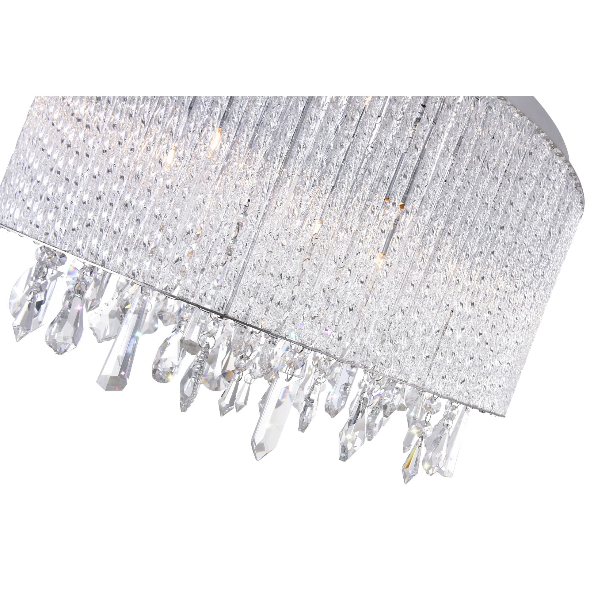 CWI Lighting Benson 6-Light Drum Shade Flush Mount Ceiling Light Fixture in Chrome - Perfect for Bedroom, Living Room, or Hallway Lighting