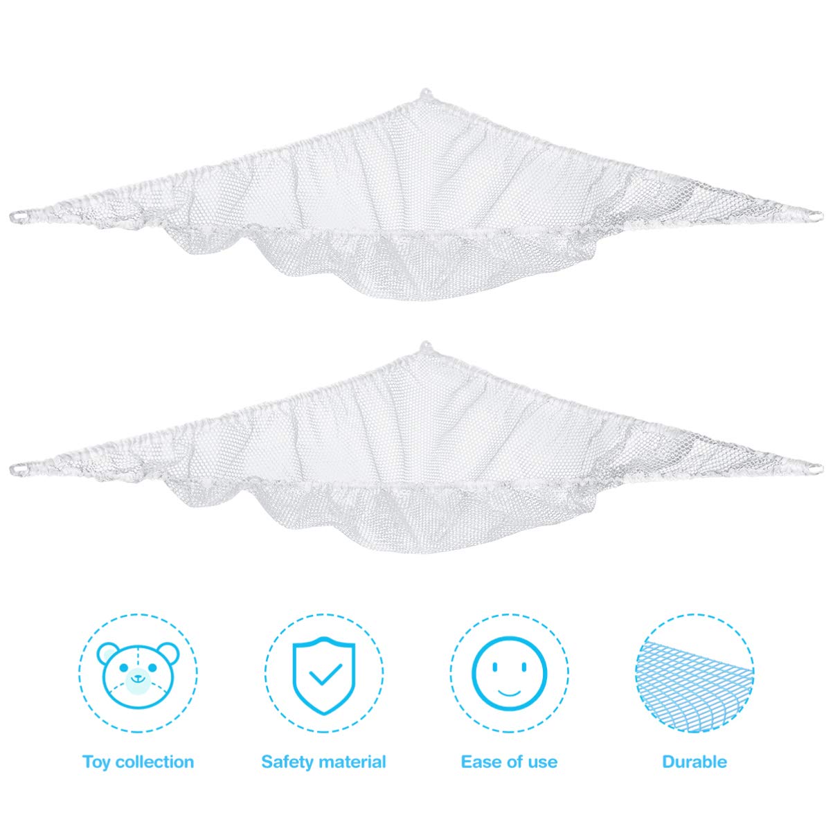 Cabilock 2-Pack Plush Toy Storage Net Hammock - Mesh Organizer for Stuffed Animals, Kids Room Decor & Toy Storage Solution - Perfect for Nursery, Playroom, and Bedroom Organization (Girls & Boys Toys)