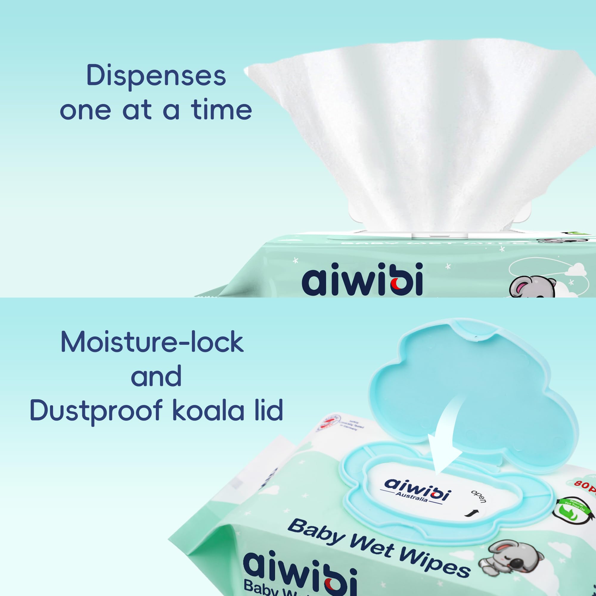 **Gentle Baby Wipes for Sensitive Skin - Aloe & Tea Tree Oil, 99% Purified Water, 320 Count (4 Packs of 80) | Ultra Soft, Paraben & Alcohol Free | Newborn Diaper Wipes for Daily Care & On-the-Go Use**