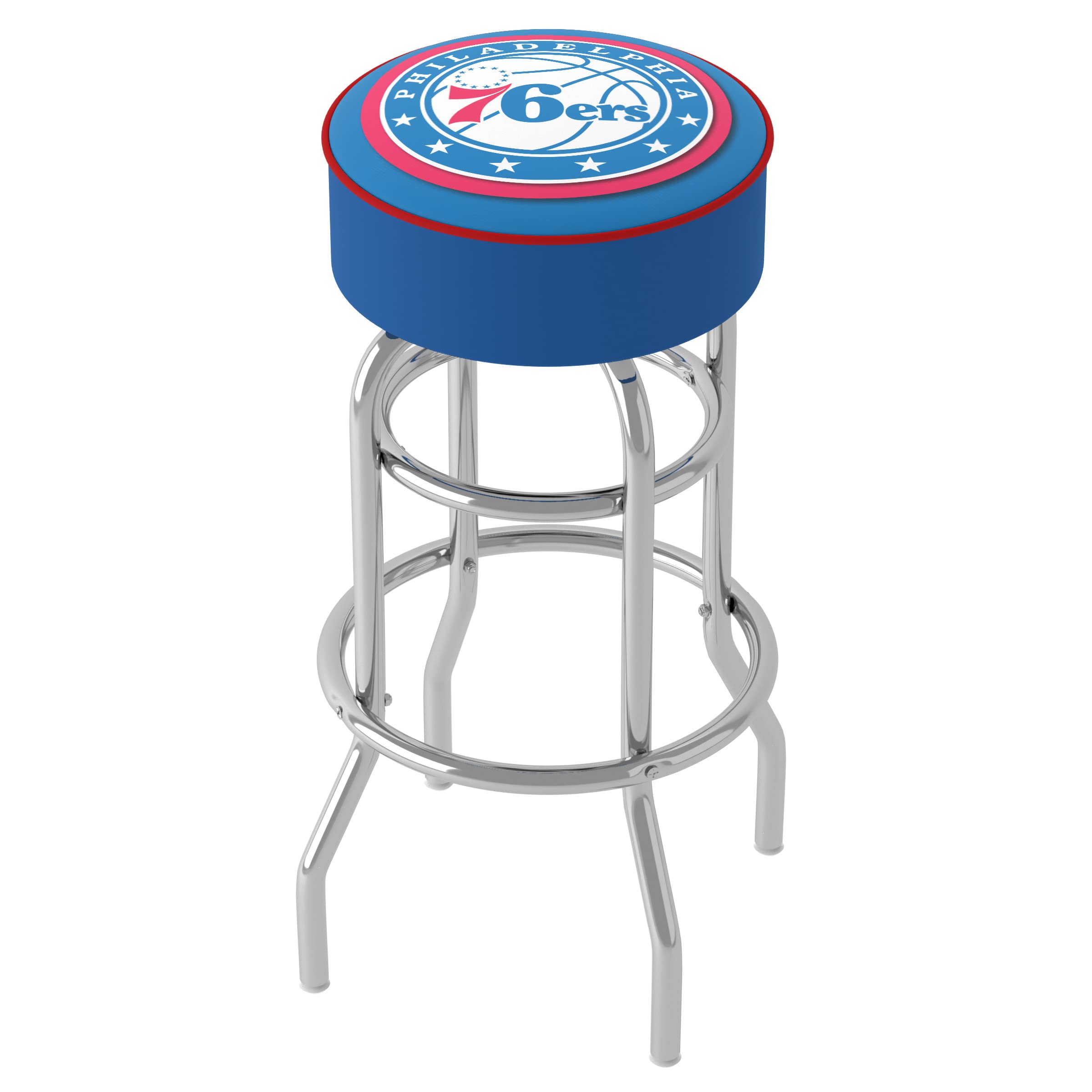 Philadelphia 76ers Swivel Bar Stool with Foam Padded Seat - NBA Themed Game Room & Home Bar Stool for Basketball Fans - Perfect for Man Cave, Sports Bars and Basement Decor