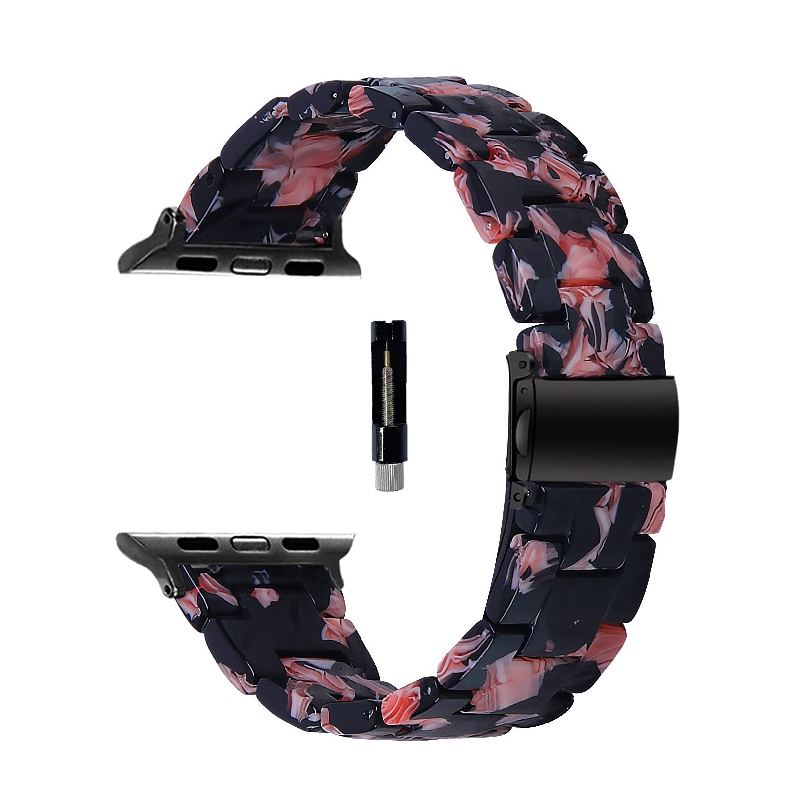 SANXIULY Resin Apple Watch Band Compatible with 38mm 40mm 41mm 42mm 44mm 45mm 49mm - Stylish Women's iWatch Accessory for Series 8/7/6/5/4/3/2/1/SE - Perfect for Workouts, Office & Everyday Wear
