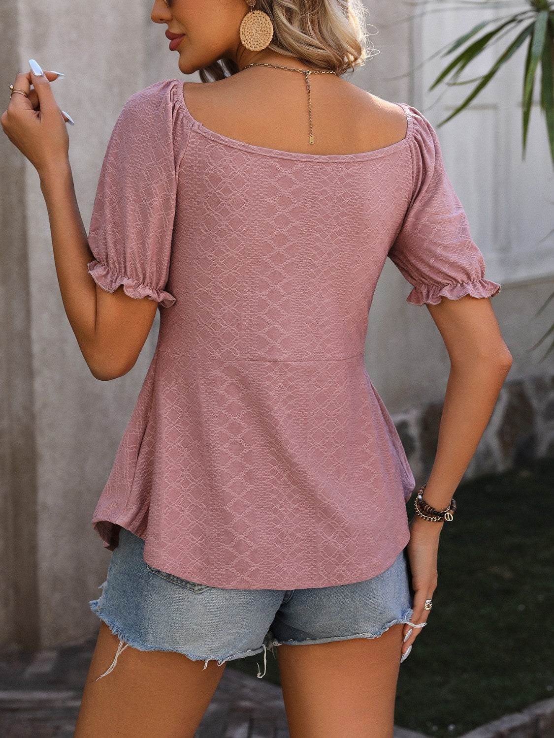 Flounce Sleeve Blouse for Women - Elegant Ruffle Top with Flowy Sleeves - Perfect for Office Wear, Date Night & Special Occasions