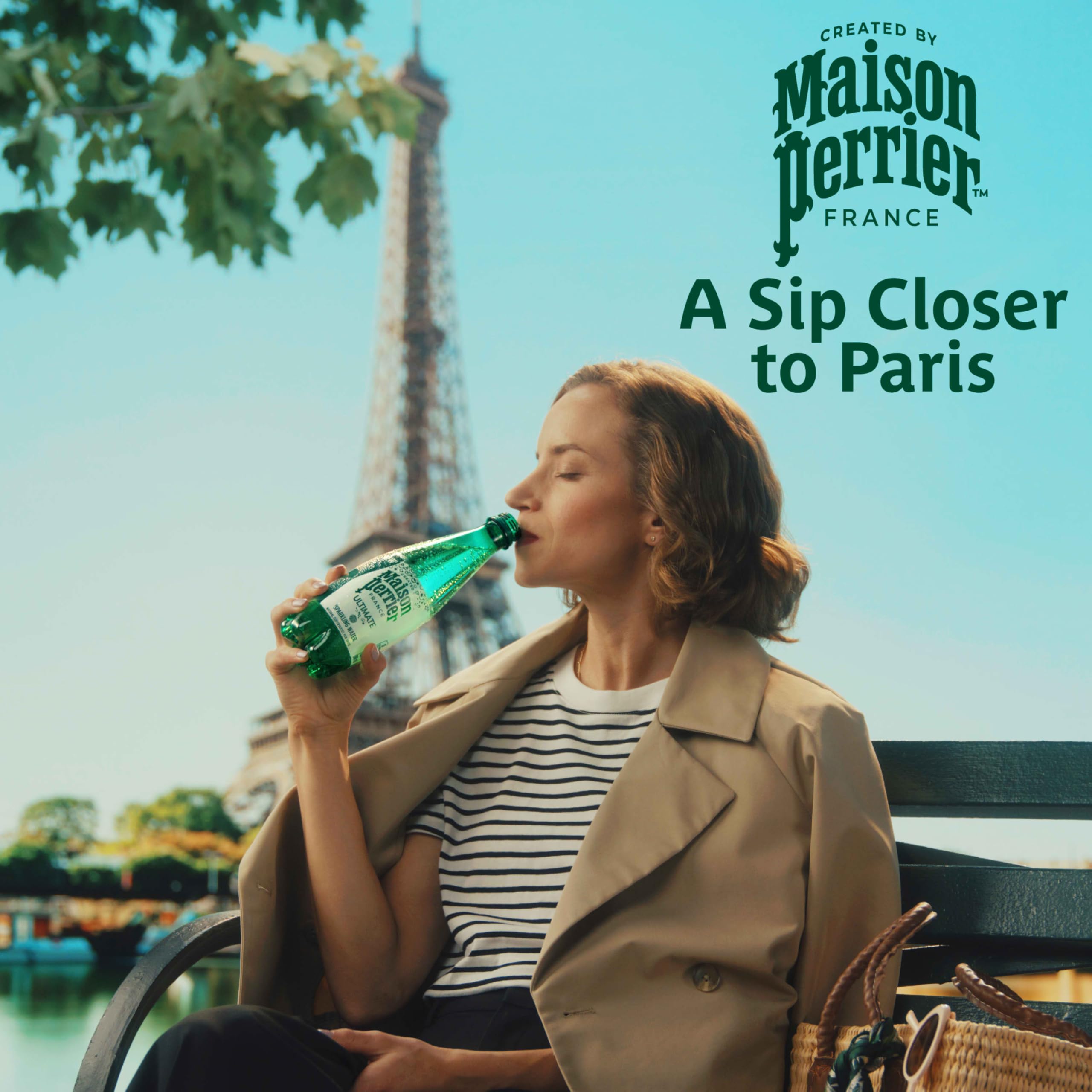 Maison Perrier Unflavored Sparkling Water - 16.9 Fl Oz Plastic Bottles (12 Pack) - Perfect for Hydration, Parties, and Healthy Living