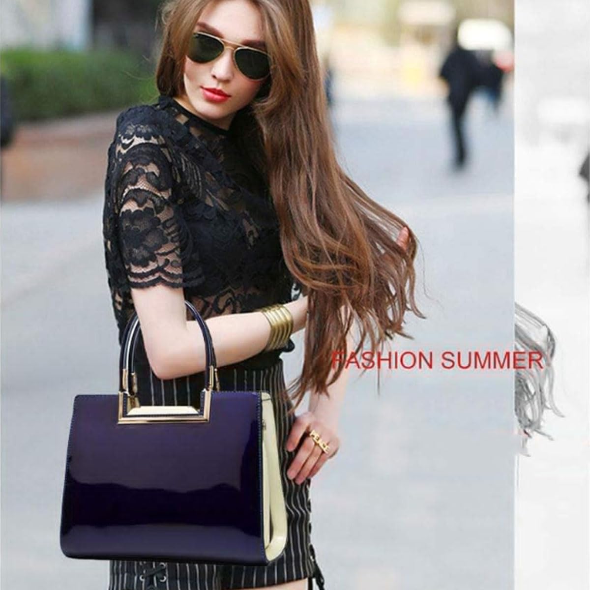Shiny Patent Leather Handbags for Women - Glossy Shoulder Bags, Fashion Satchel Purses & Party Totes with Top Handle | Perfect for Work, Evening Events & Daily Use