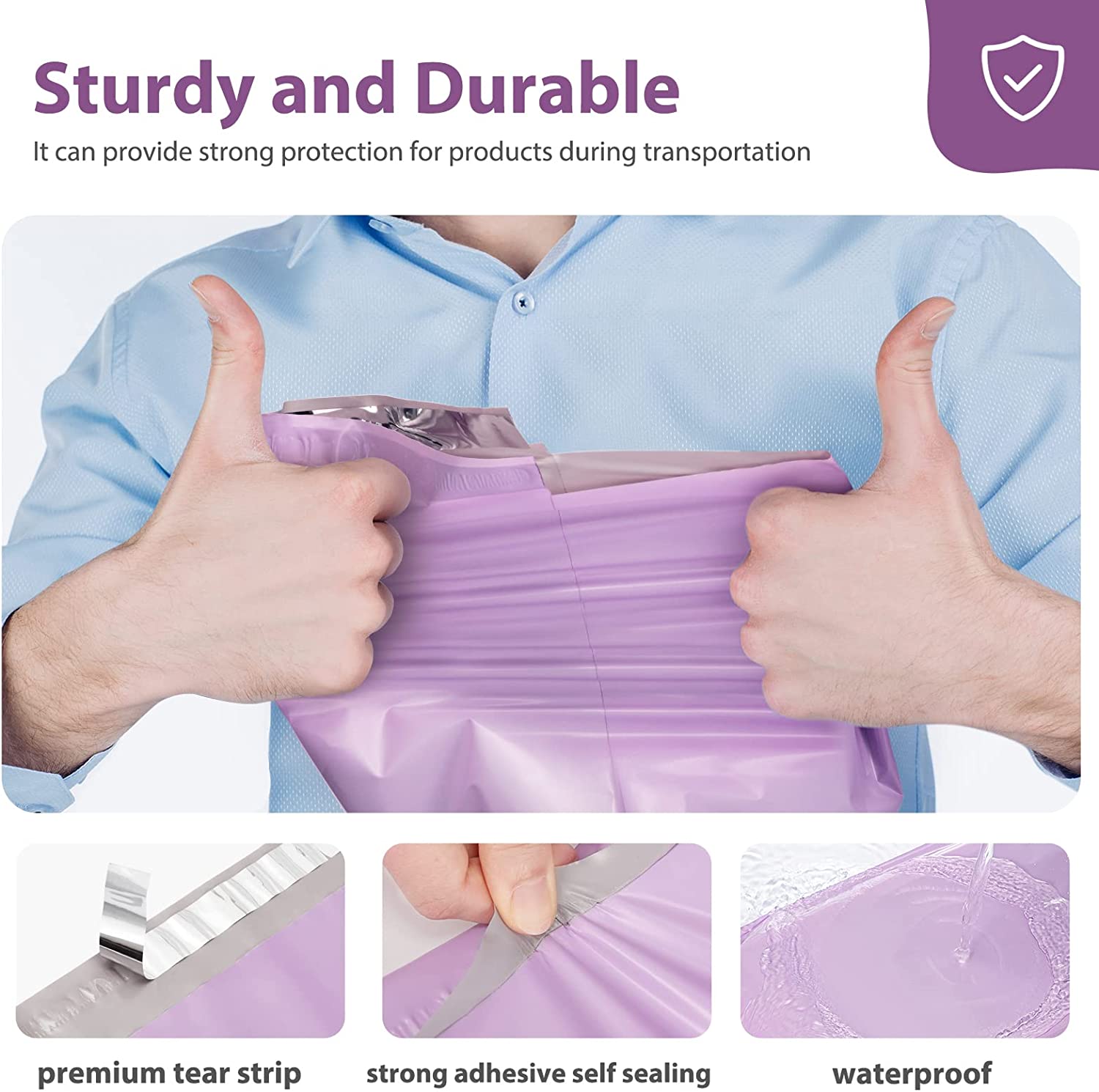 10x13 Poly Mailer Envelope Shipping Bags - Light Purple | Waterproof Mailing Pouches for Ecommerce, Clothing & Small Packages | Perfect for Online Stores, Amazon Sellers & USPS Shipping