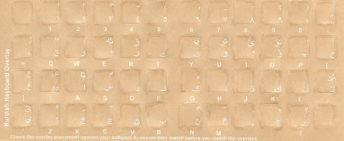 Kurdish Keyboard Stickers - Durable 3M™ Adhesive Lexan® Plastic Labels with White Characters for Black Keyboards | Non-Slip, Fade-Proof Design | Perfect for Multilingual Typing, Language Learning & Office Work