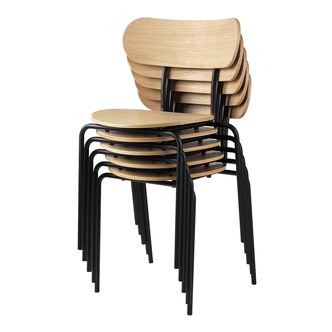 Modern Coco Dining Chair - Stackable Wooden Chair for Kitchen, Dining Room & Outdoor Use - Comfortable & Space-Saving Design